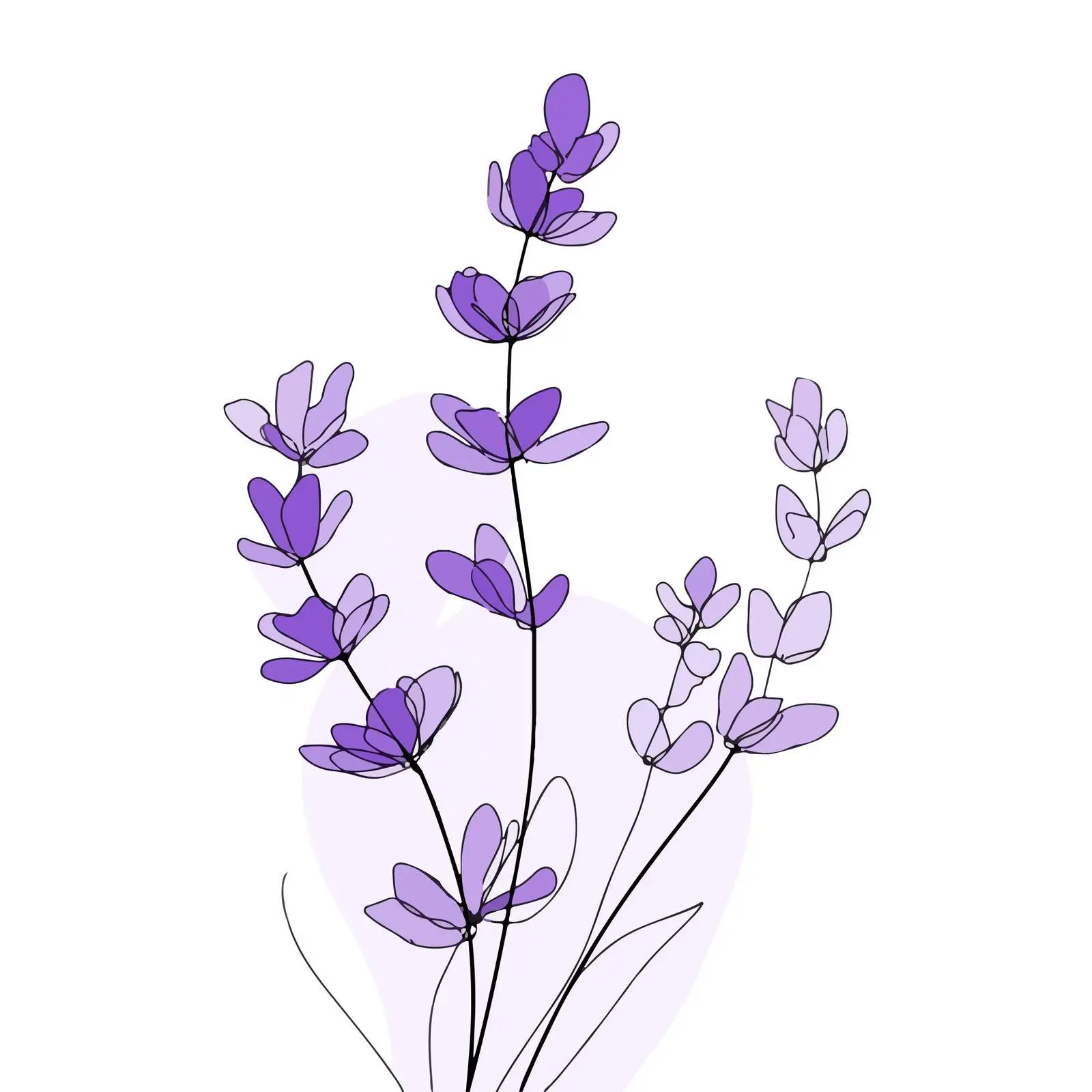 Elegant Lavender Branch Line Art — free download from Dotvec