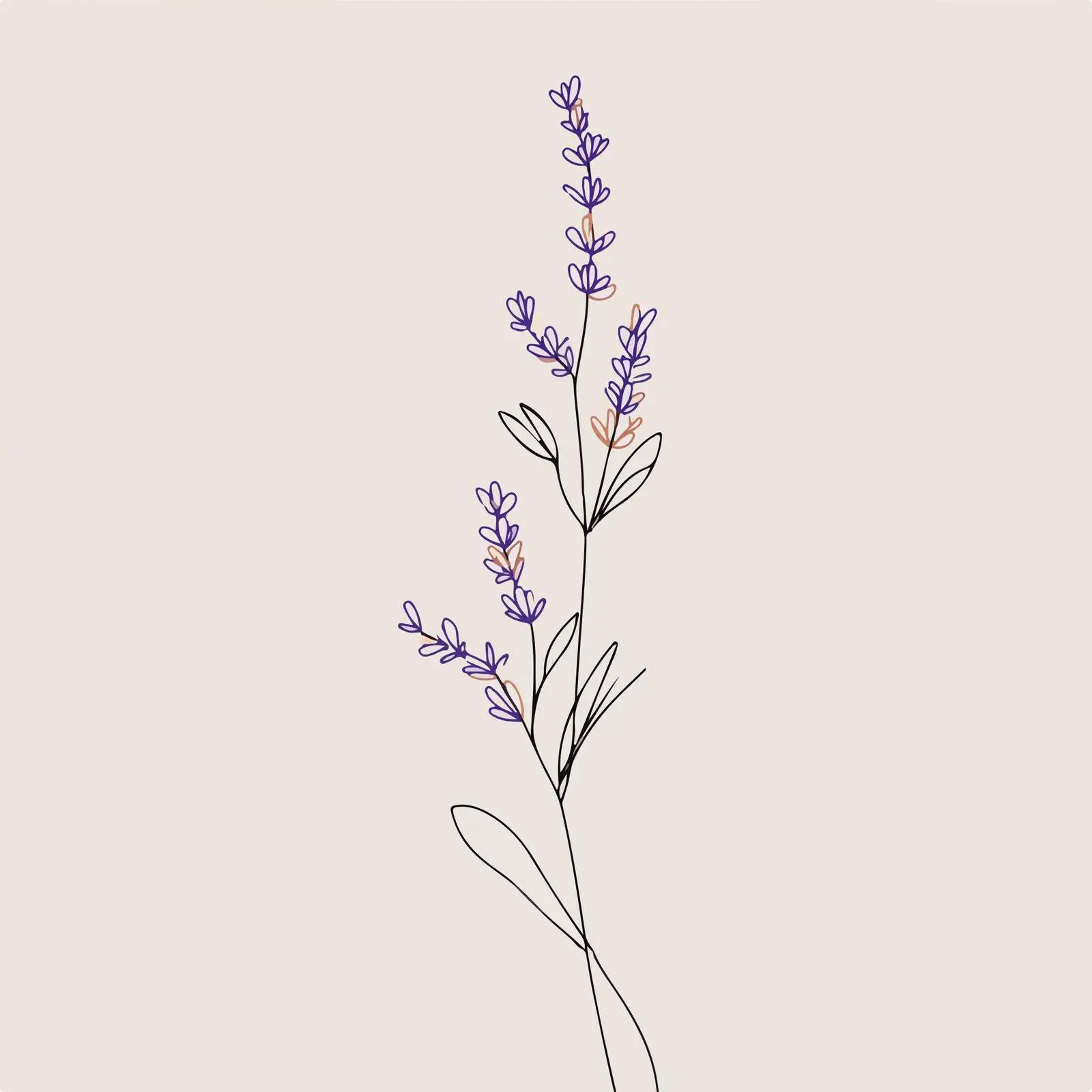 Elegant Lavender Branch Line Art — free download from Dotvec