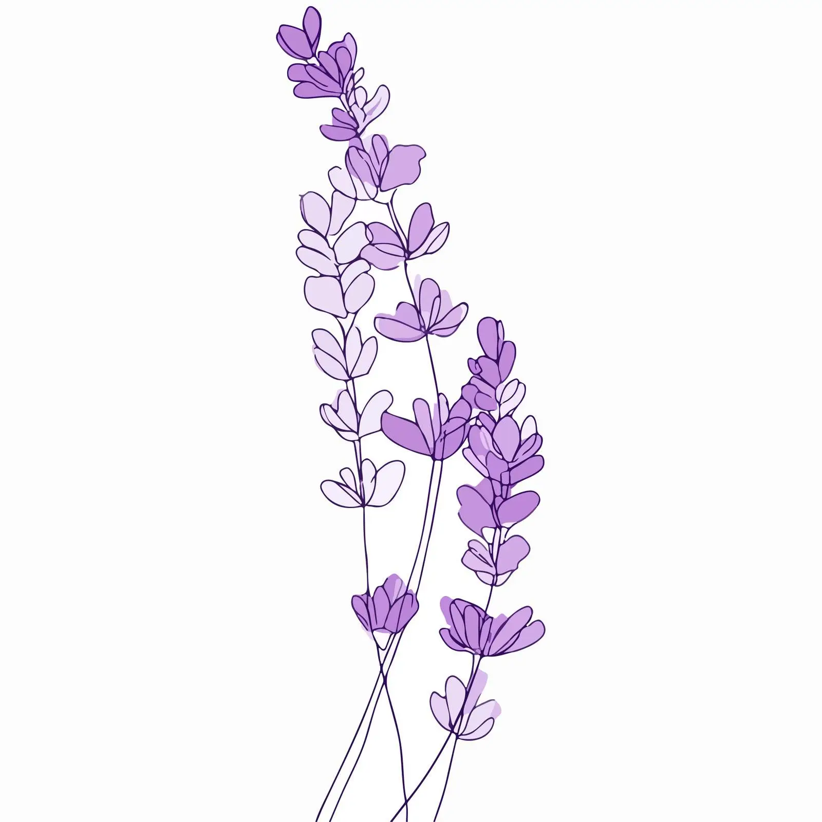 Lavender Branch Line Art — free download from Dotvec