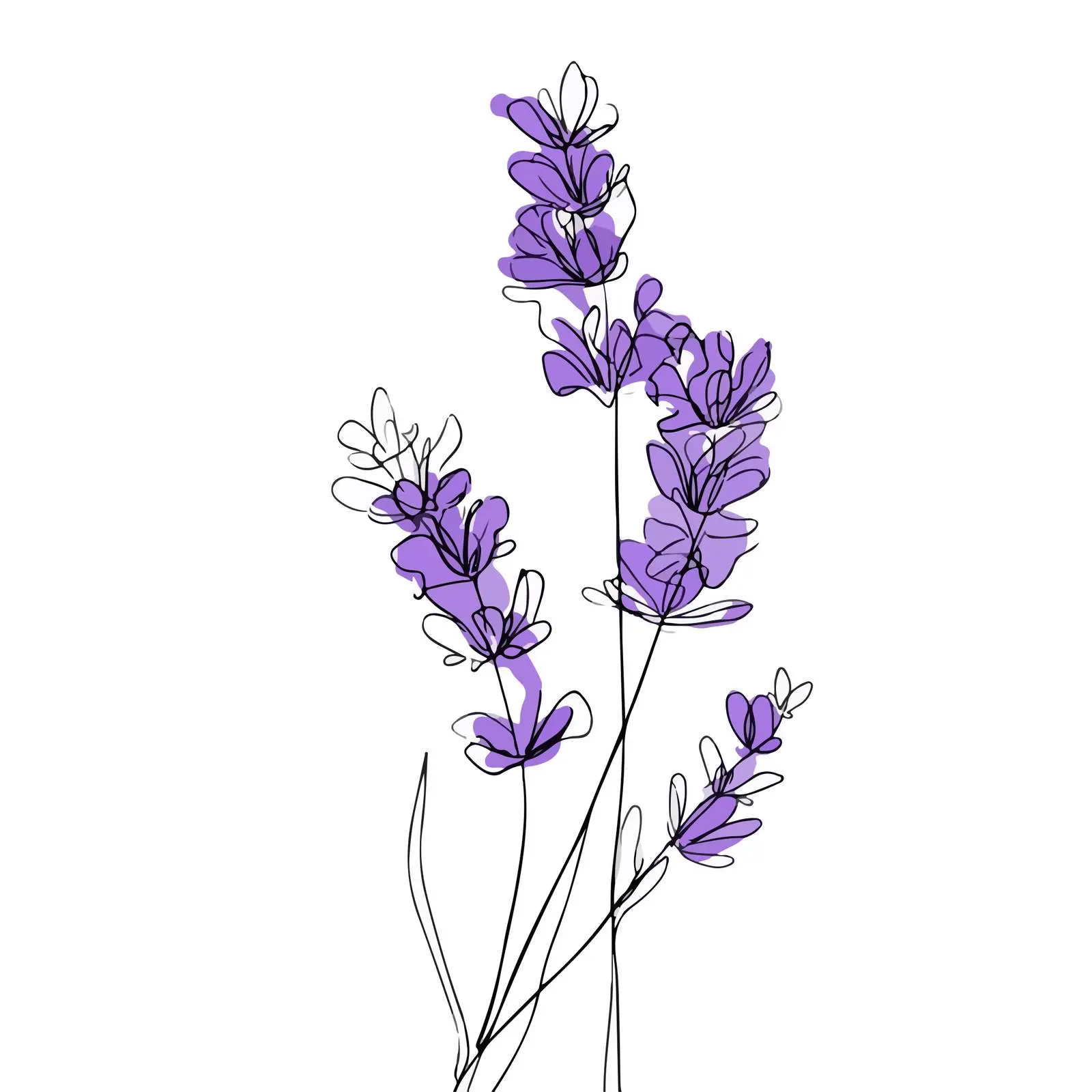 Lavender Branch Line Art — free download from Dotvec