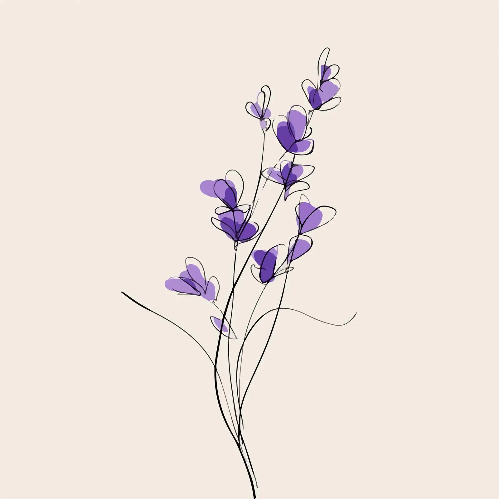 Elegant Lavender Continuous Line Art — free download from Dotvec