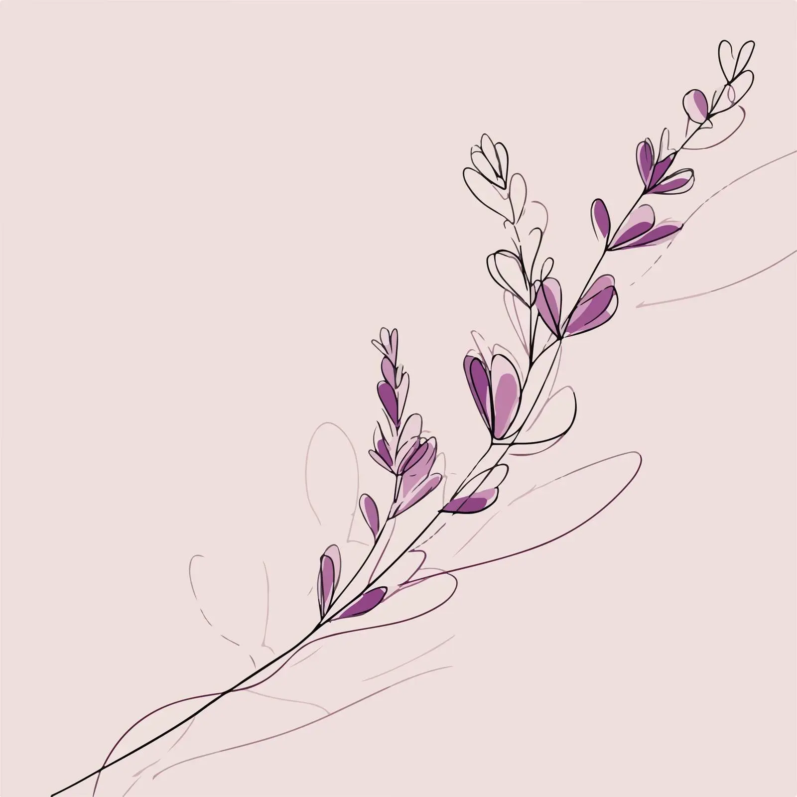 Minimal Lavender Line Art Illustration — free download from Dotvec
