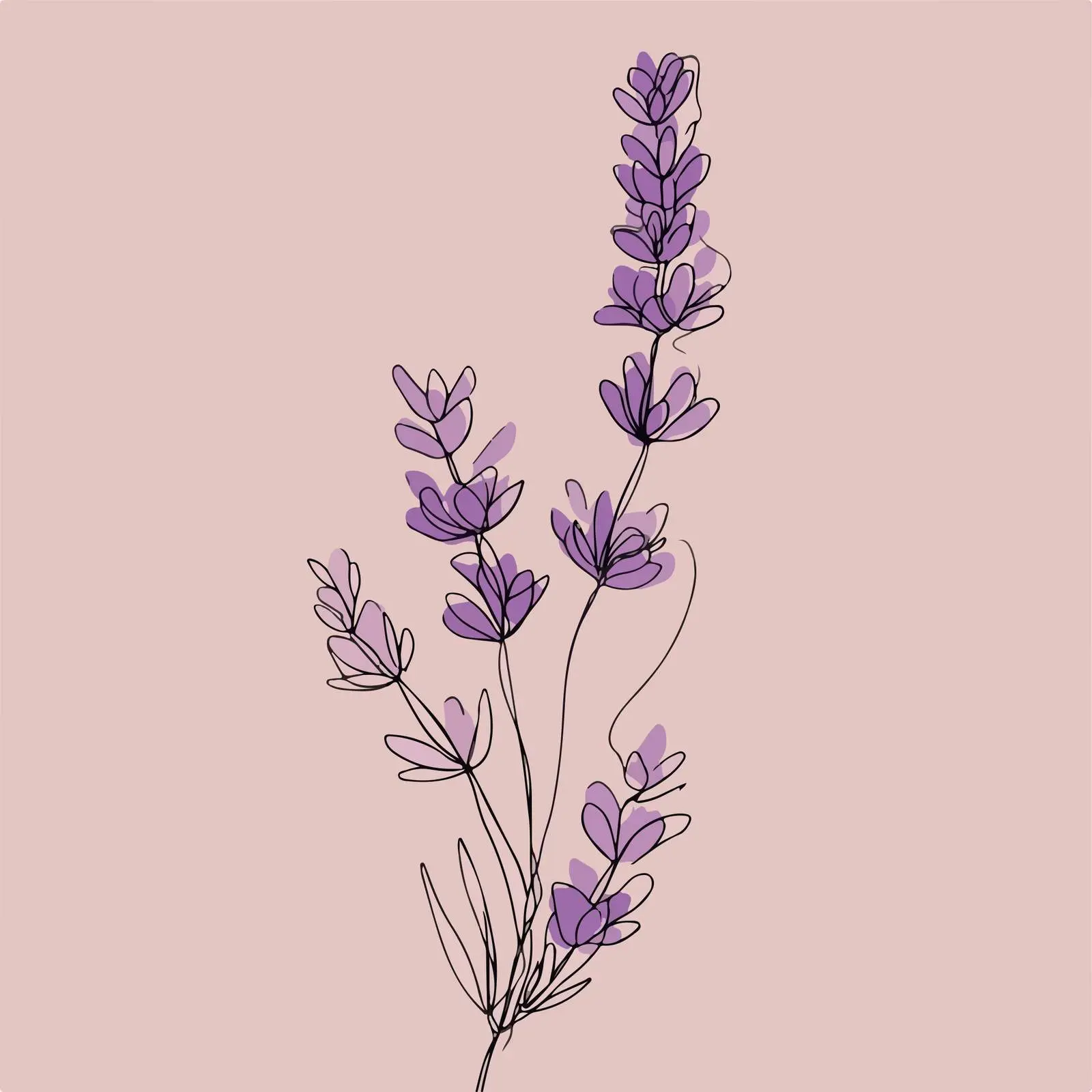 Single-Line Lavender Art — free download from Dotvec