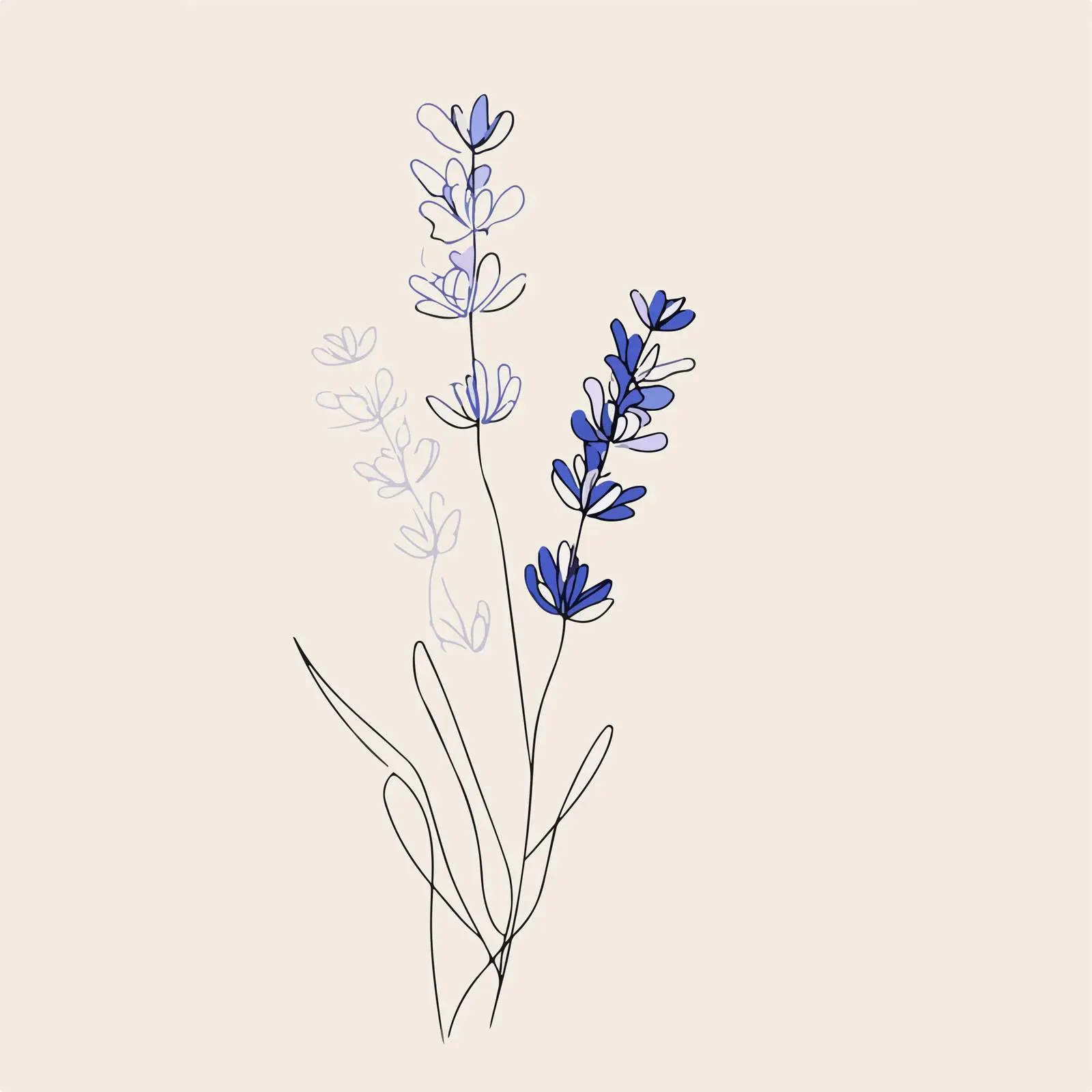 Elegant Lavender Line Art Illustration — free download from Dotvec