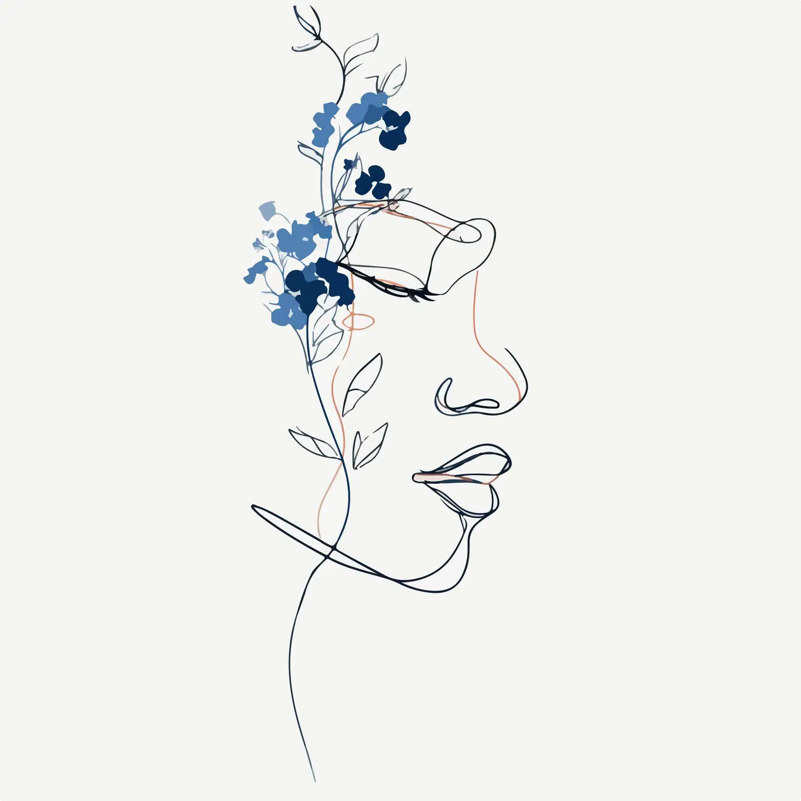 Elegant Minimal Face Line Art — free download from Dotvec