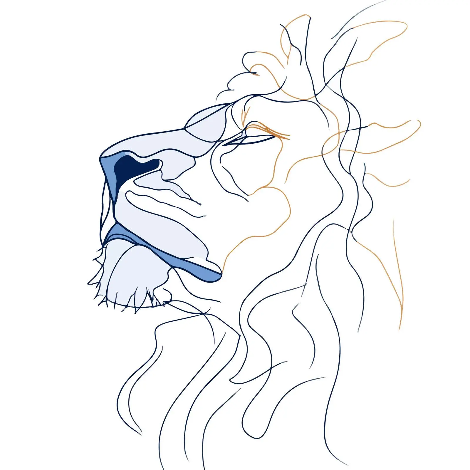 Sleek Lion Head Line Art — free download from Dotvec