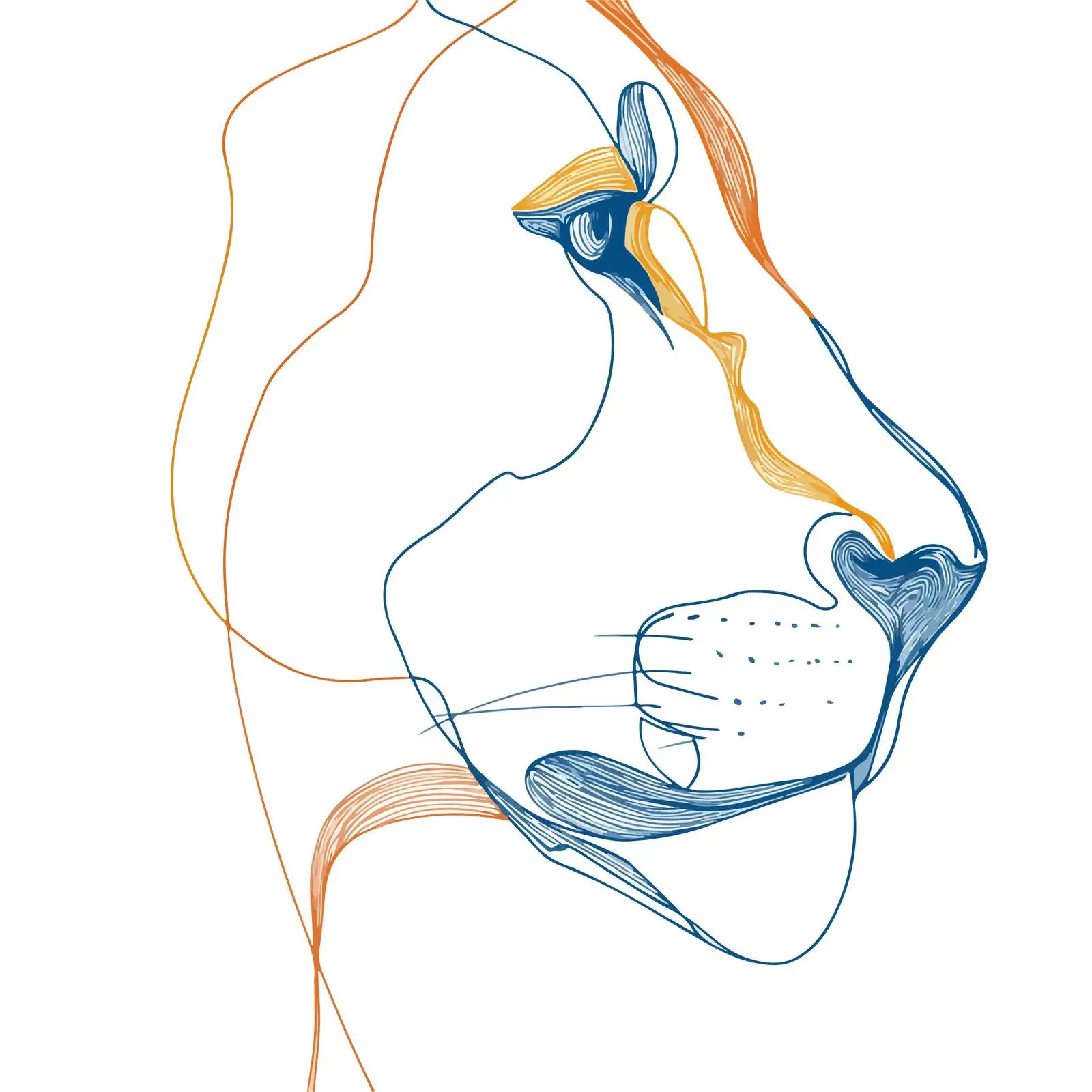 Abstract Lion Head Line Art — free download from Dotvec