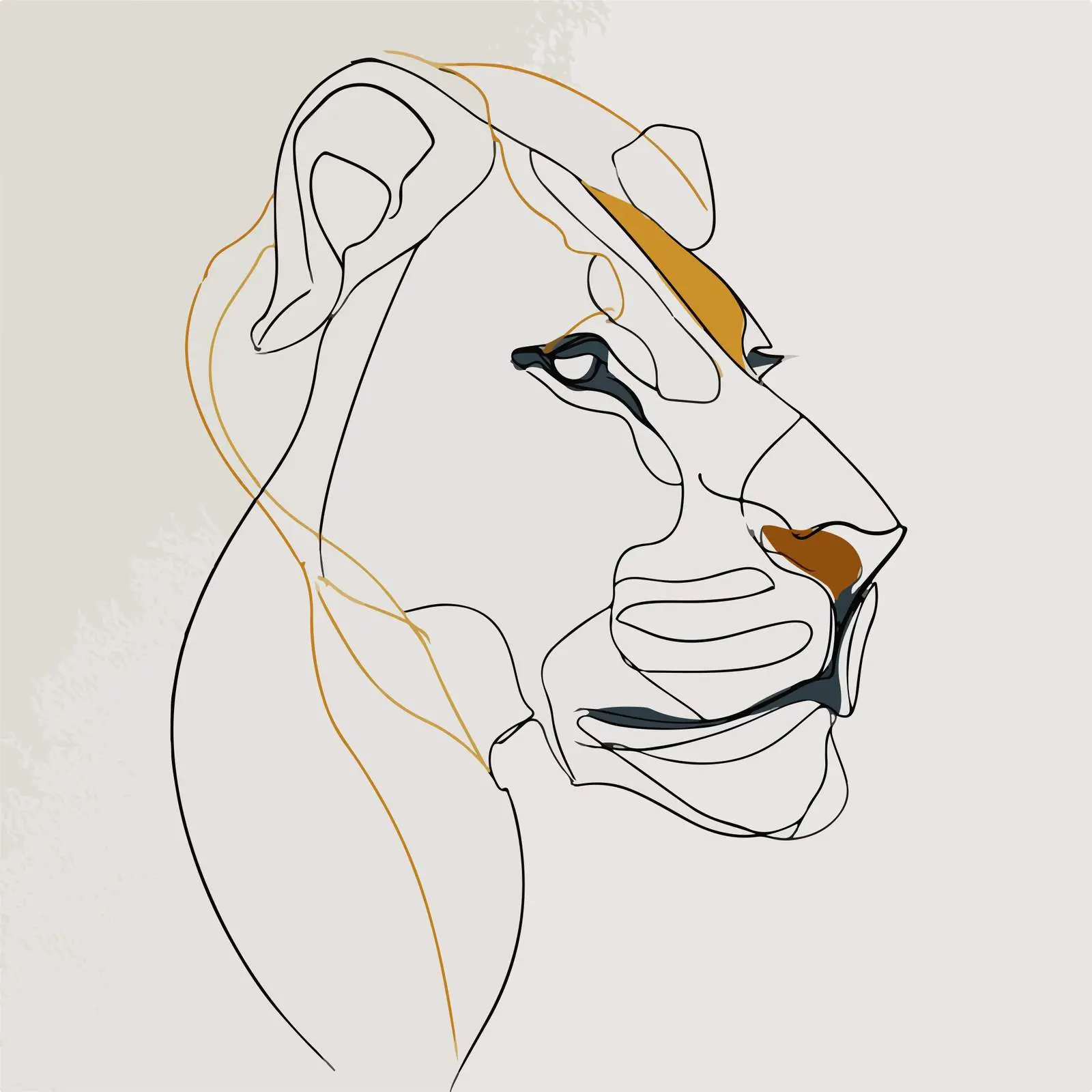 Sleek Lion Head Line Art — free download from Dotvec