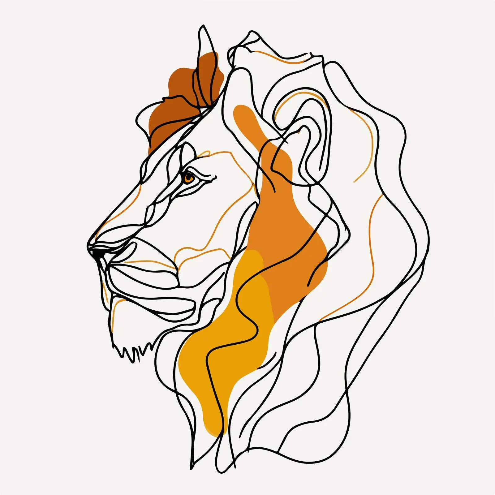 Minimal Lion Head Line Art — free download from Dotvec