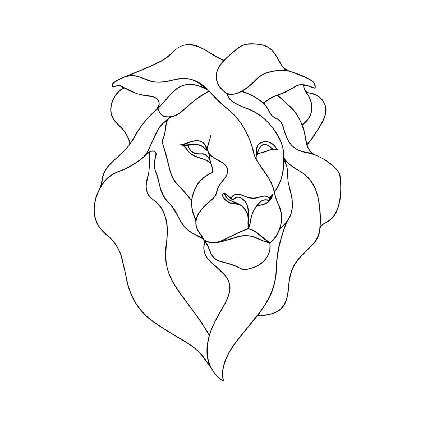 Abstract Lion Head Line Art — free download from Dotvec