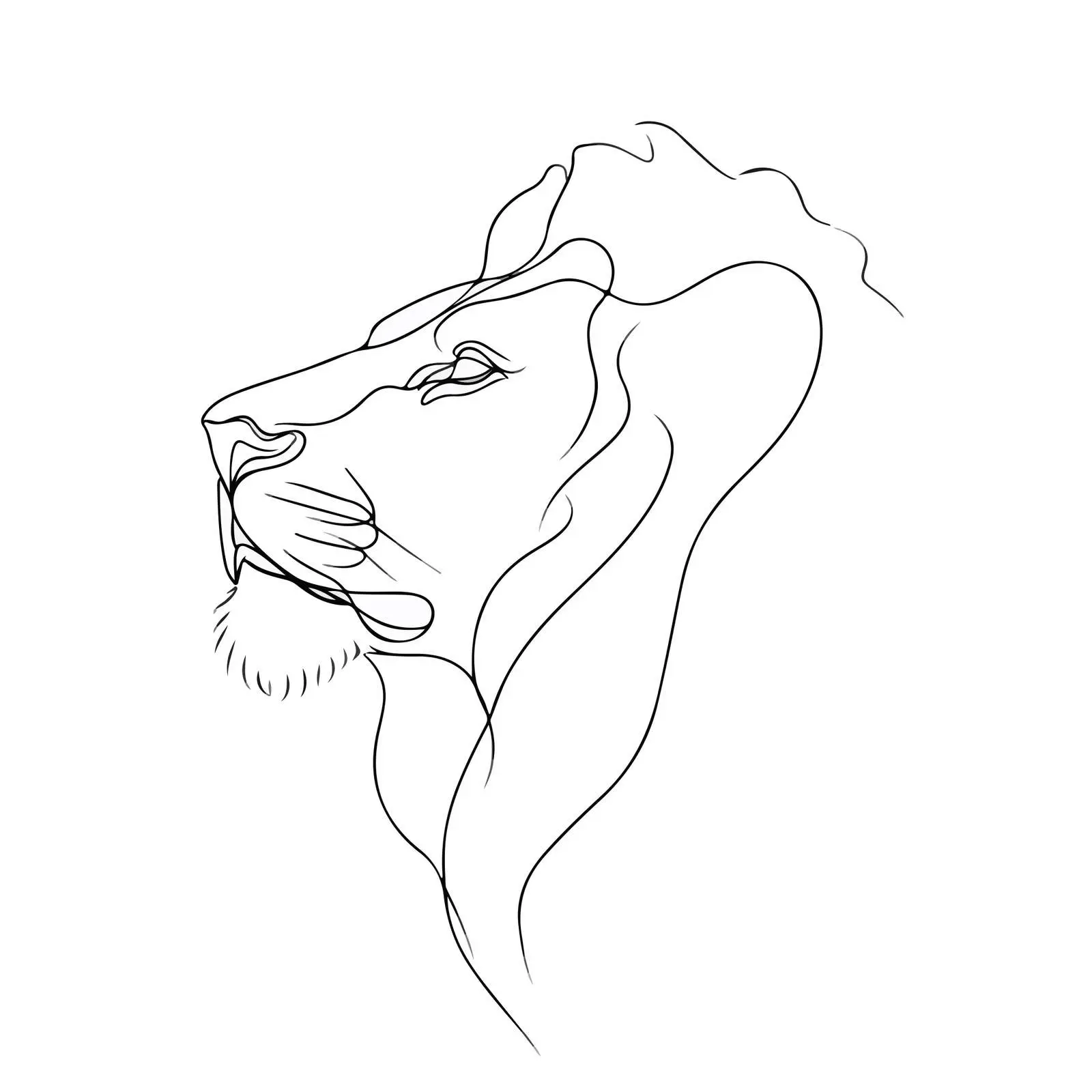 Minimal Lion Head Line Art — free download from Dotvec