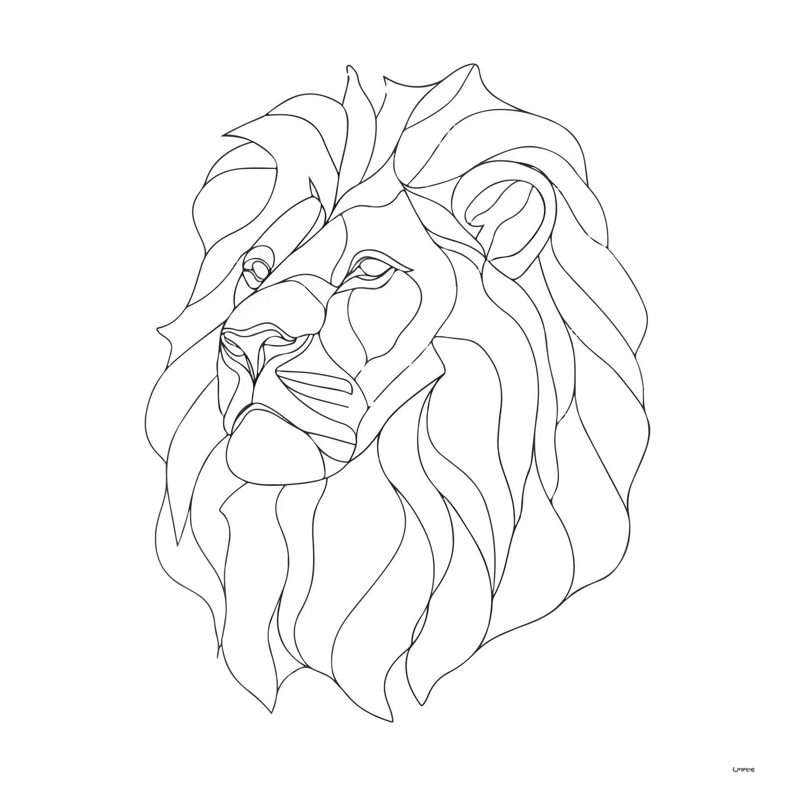 Minimal Lion Head Line Art — free download from Dotvec