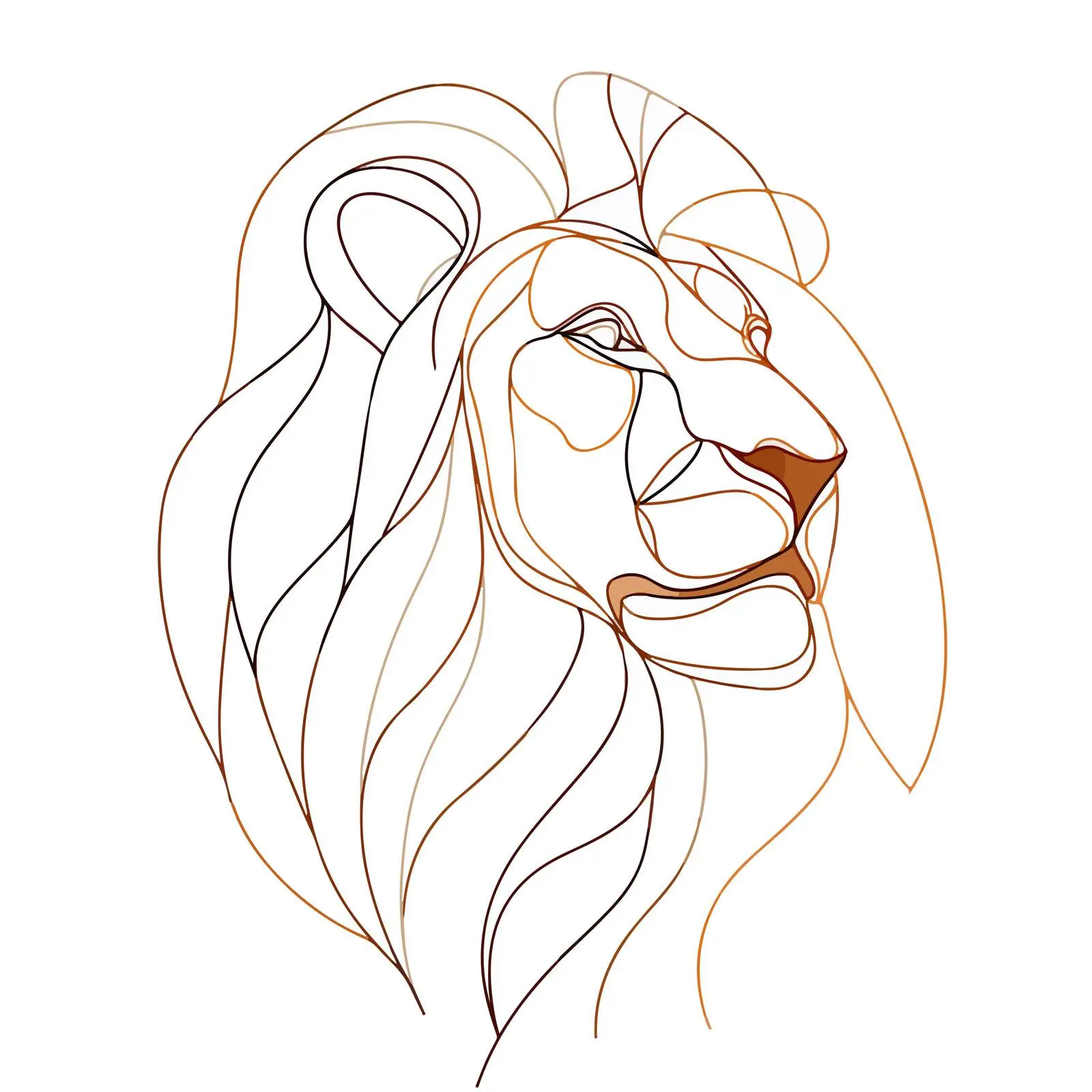 Minimal Lion Head Line Art — free download from Dotvec