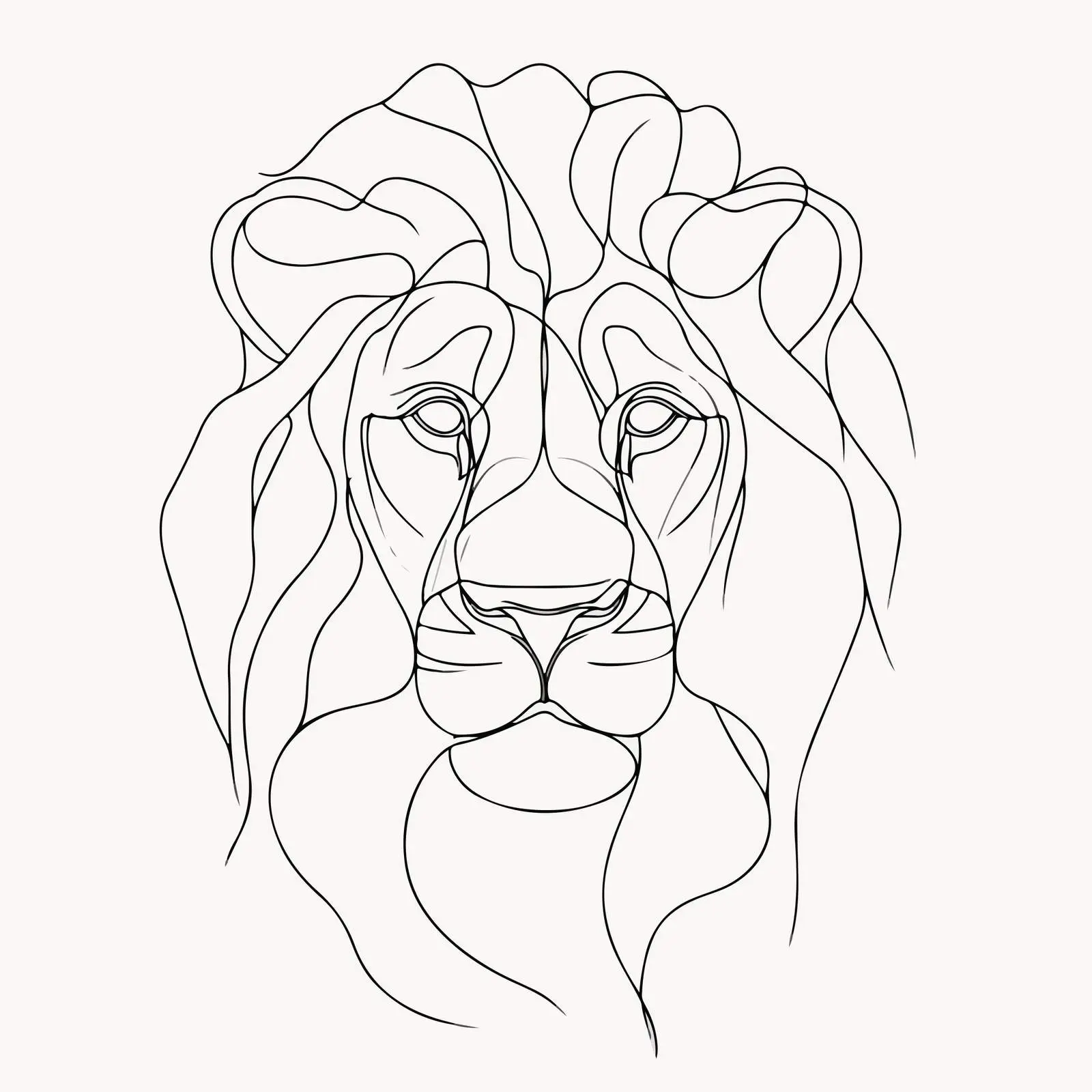 Minimal Lion Head Line Art — free download from Dotvec