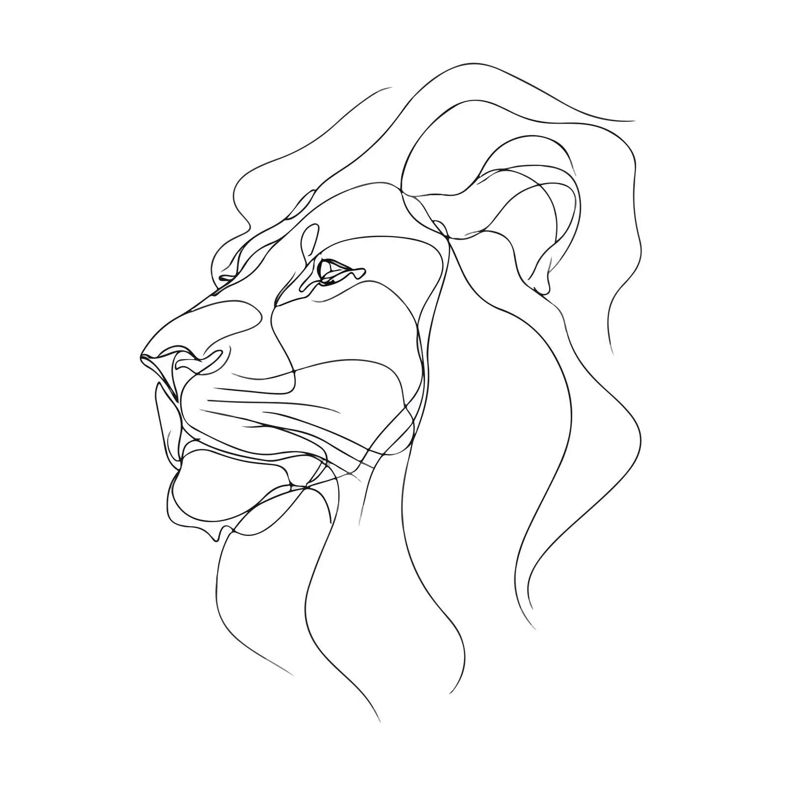 Elegant Lion Head Line Art — free download from Dotvec