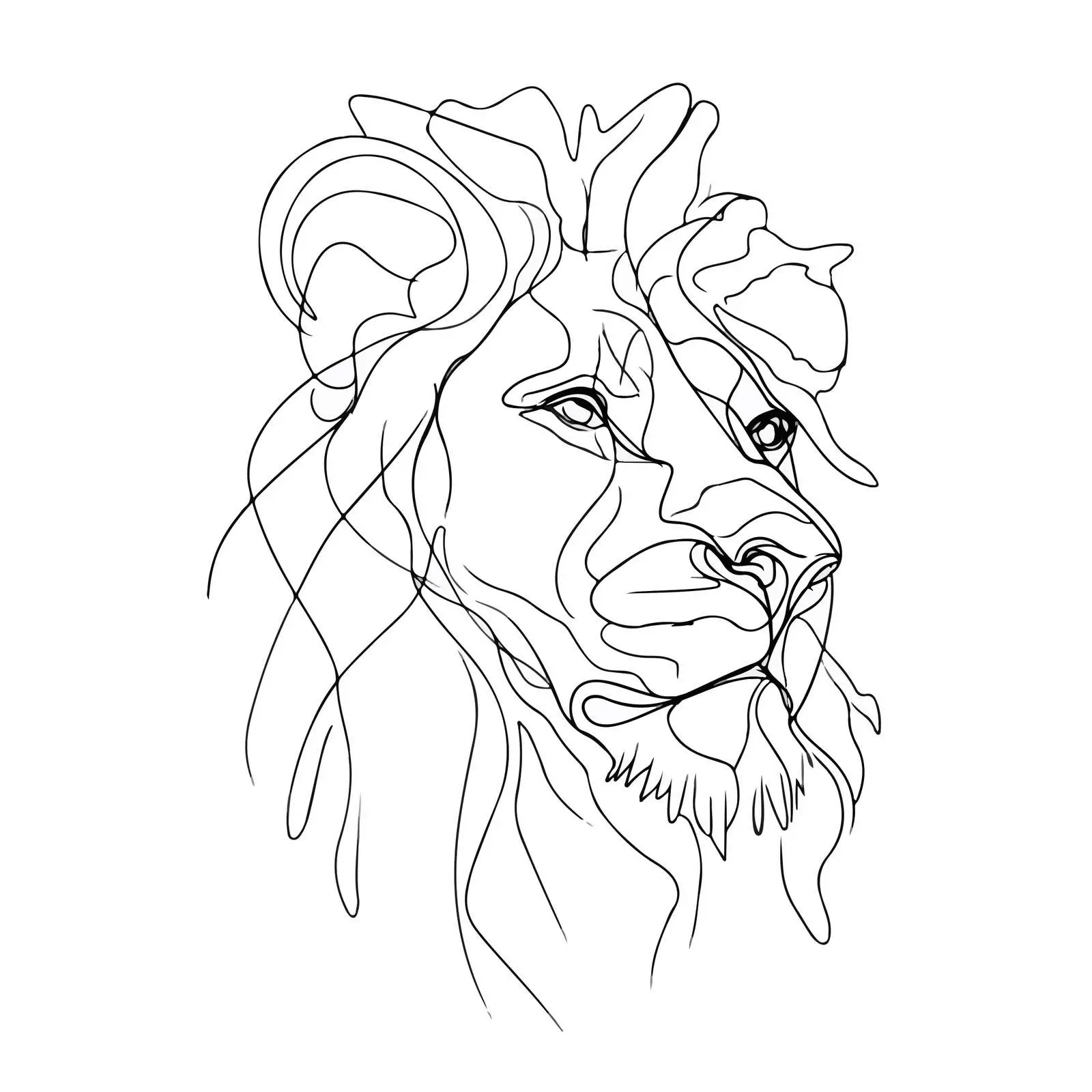 Sleek Lion Head Line Artwork — free download from Dotvec