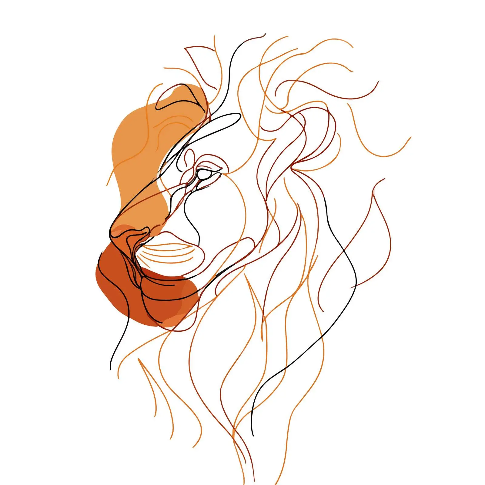 Lion Head Line Artwork — free download from Dotvec