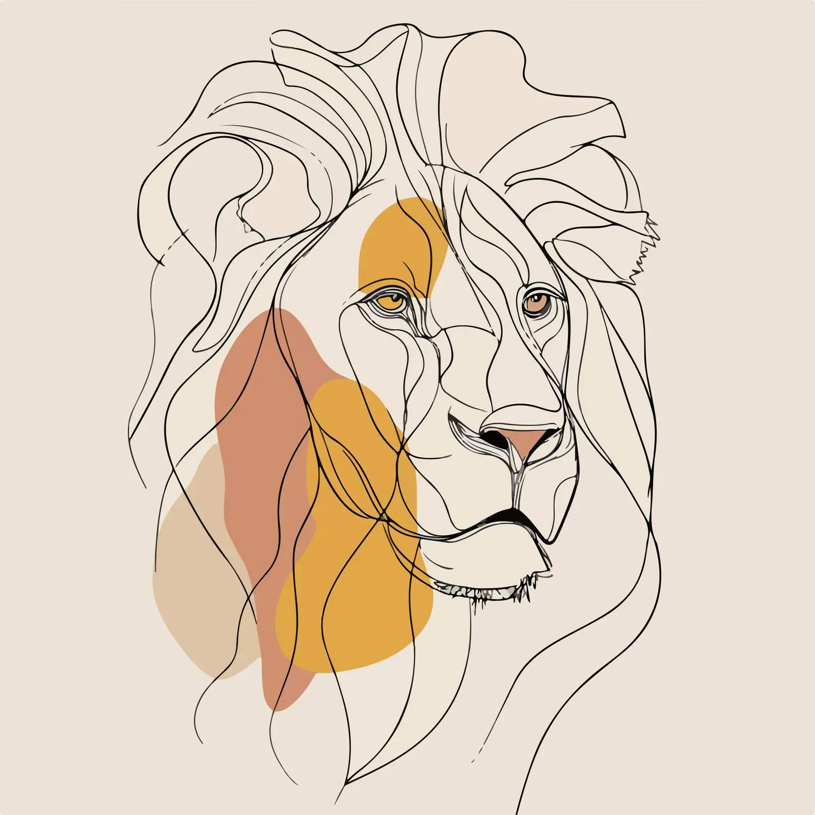 Minimal Lion Head Line Art — free download from Dotvec