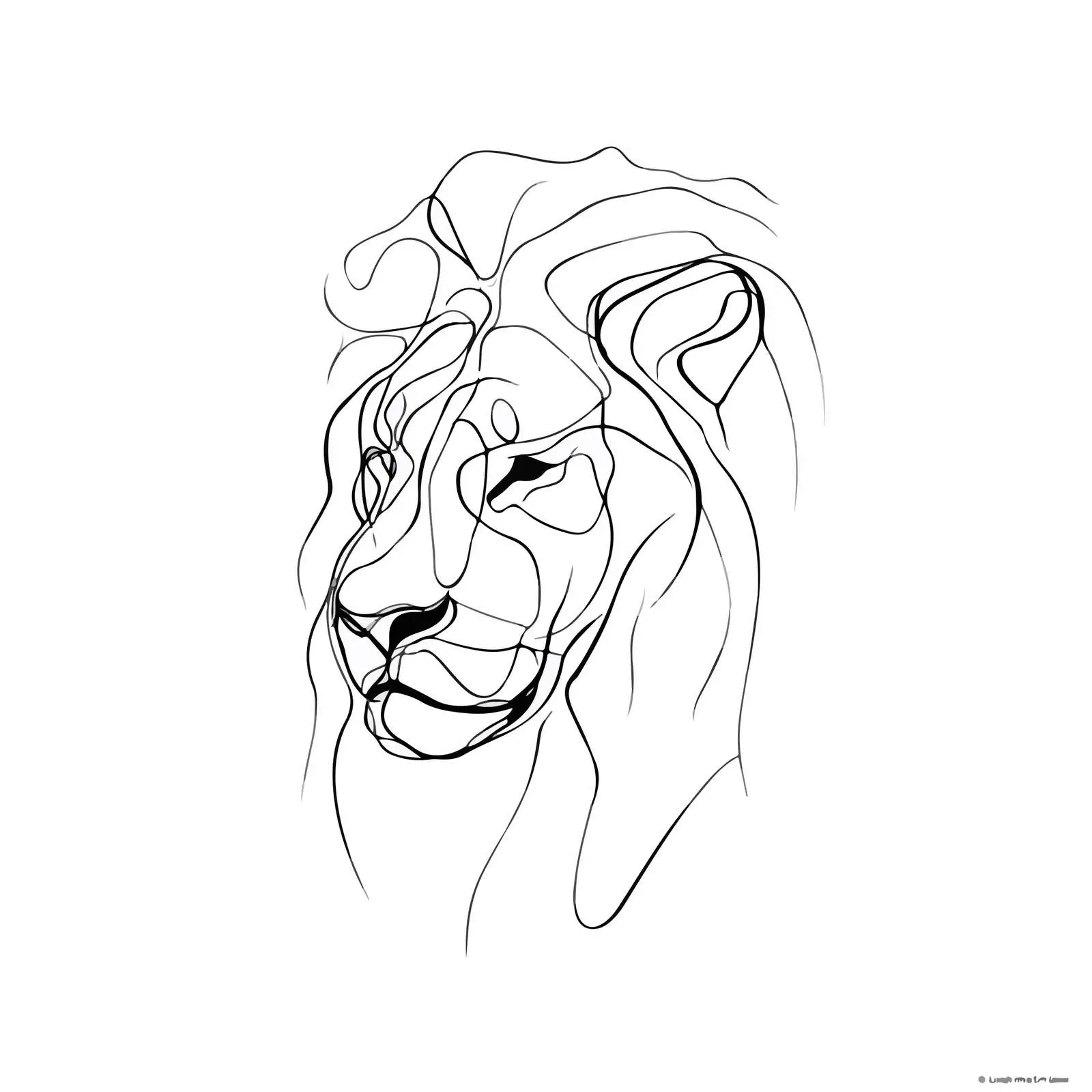 Minimal Lion Head Line Art — free download from Dotvec