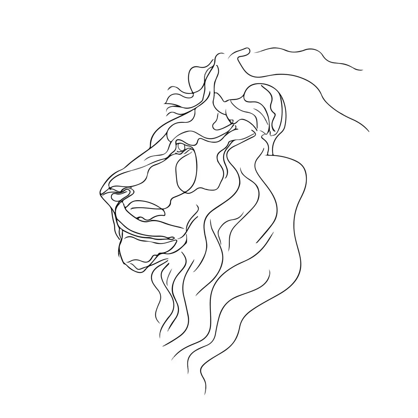 Lion Head Minimalistic Line Art — free download from Dotvec