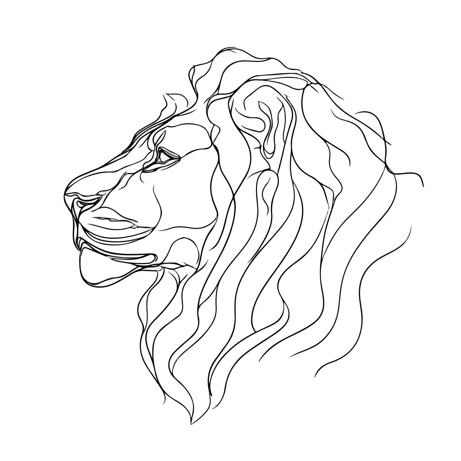 Abstract Lion Head Line Art — free download from Dotvec