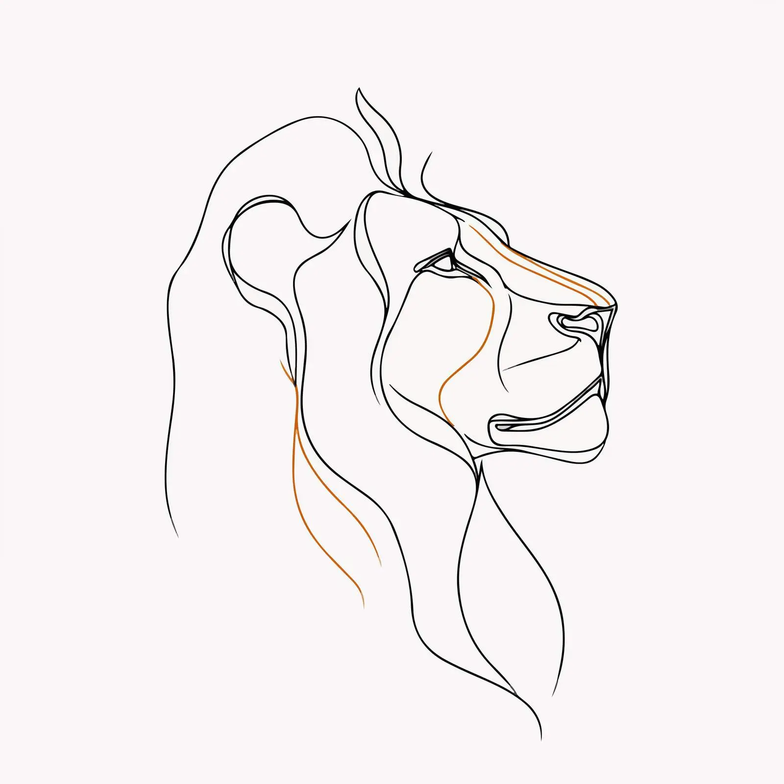 Minimal Lion Head Line Art — free download from Dotvec