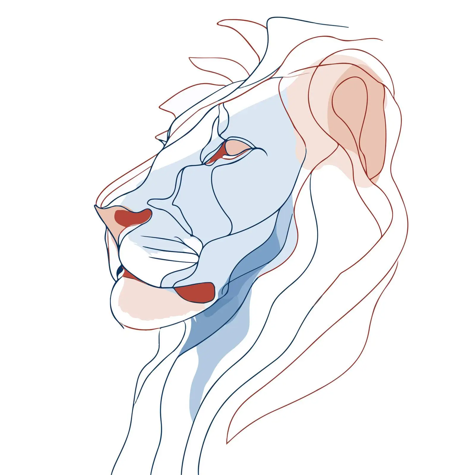 Lion Head Line Art Flowing Minimalism — free download from Dotvec