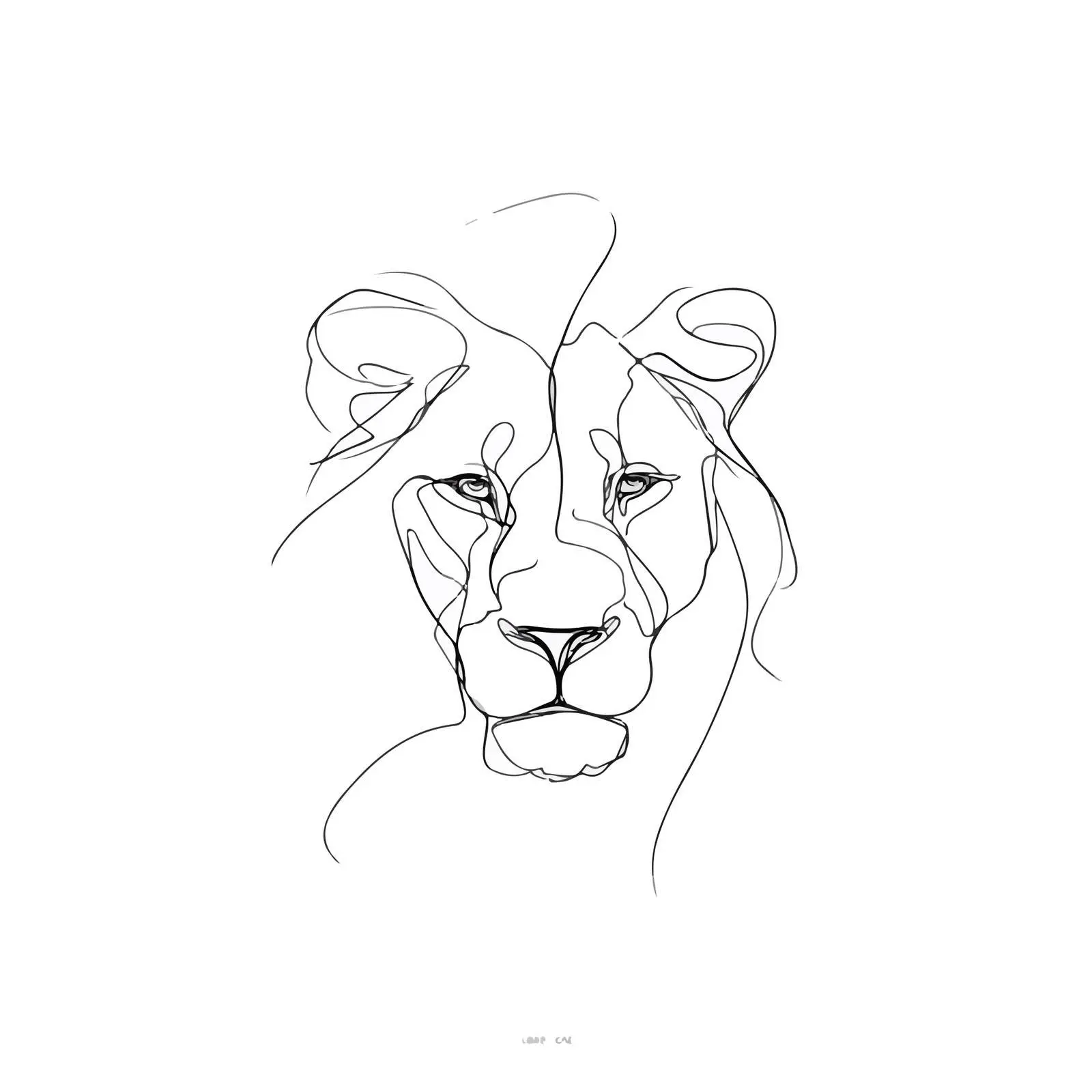 Minimal Lion Head Line Art — free download from Dotvec