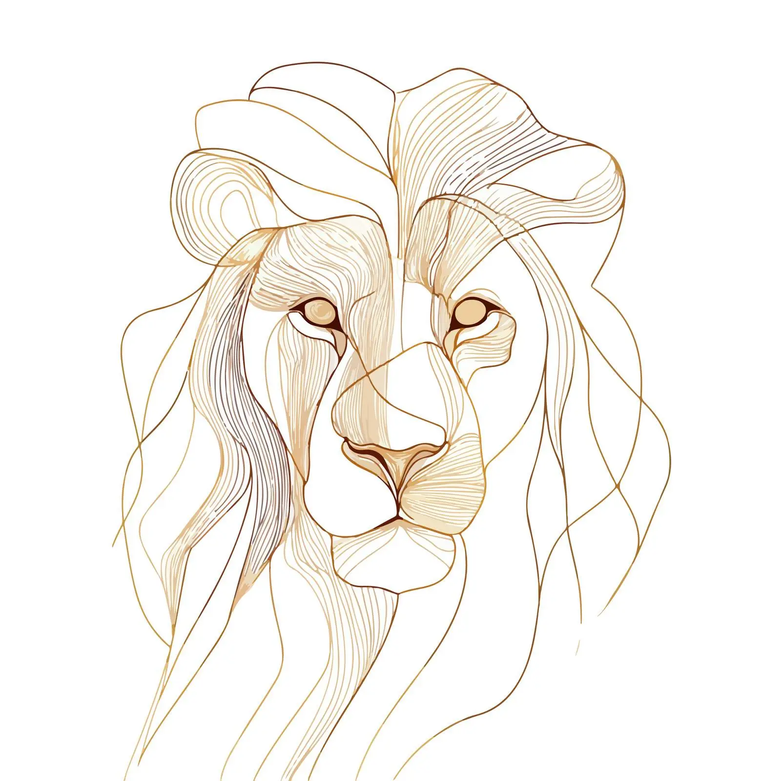 Minimal Lion Head Line Art — free download from Dotvec
