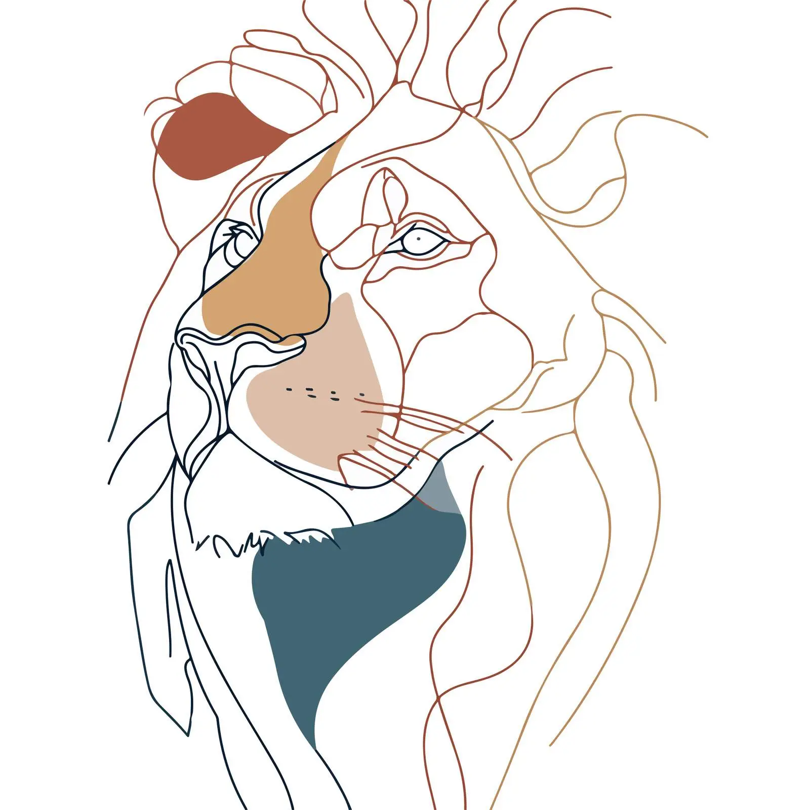 Minimal Lion Head Line Art — free download from Dotvec