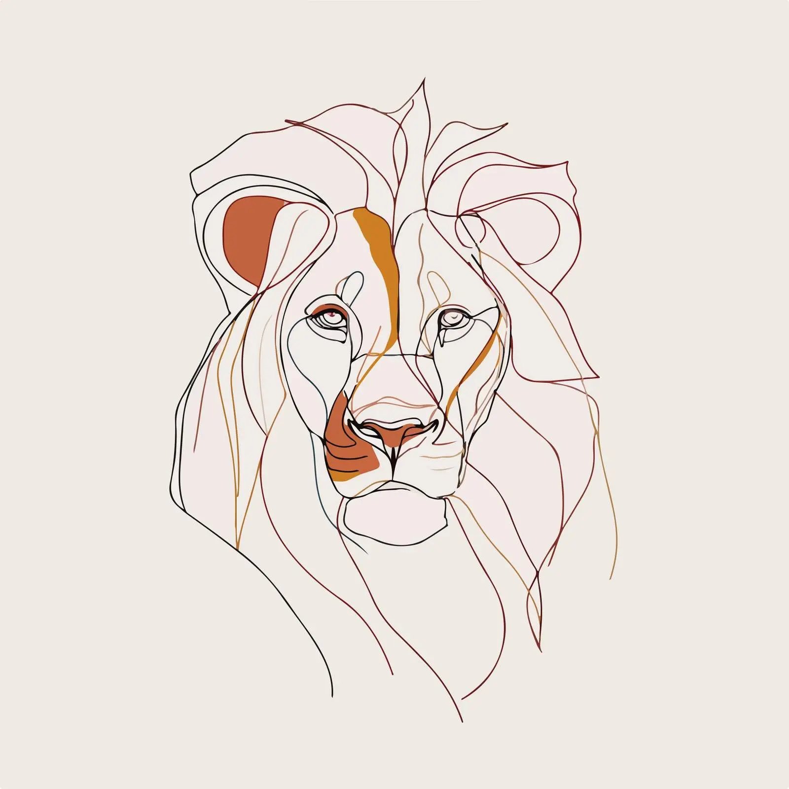 Sleek Lion Head Line Art — free download from Dotvec