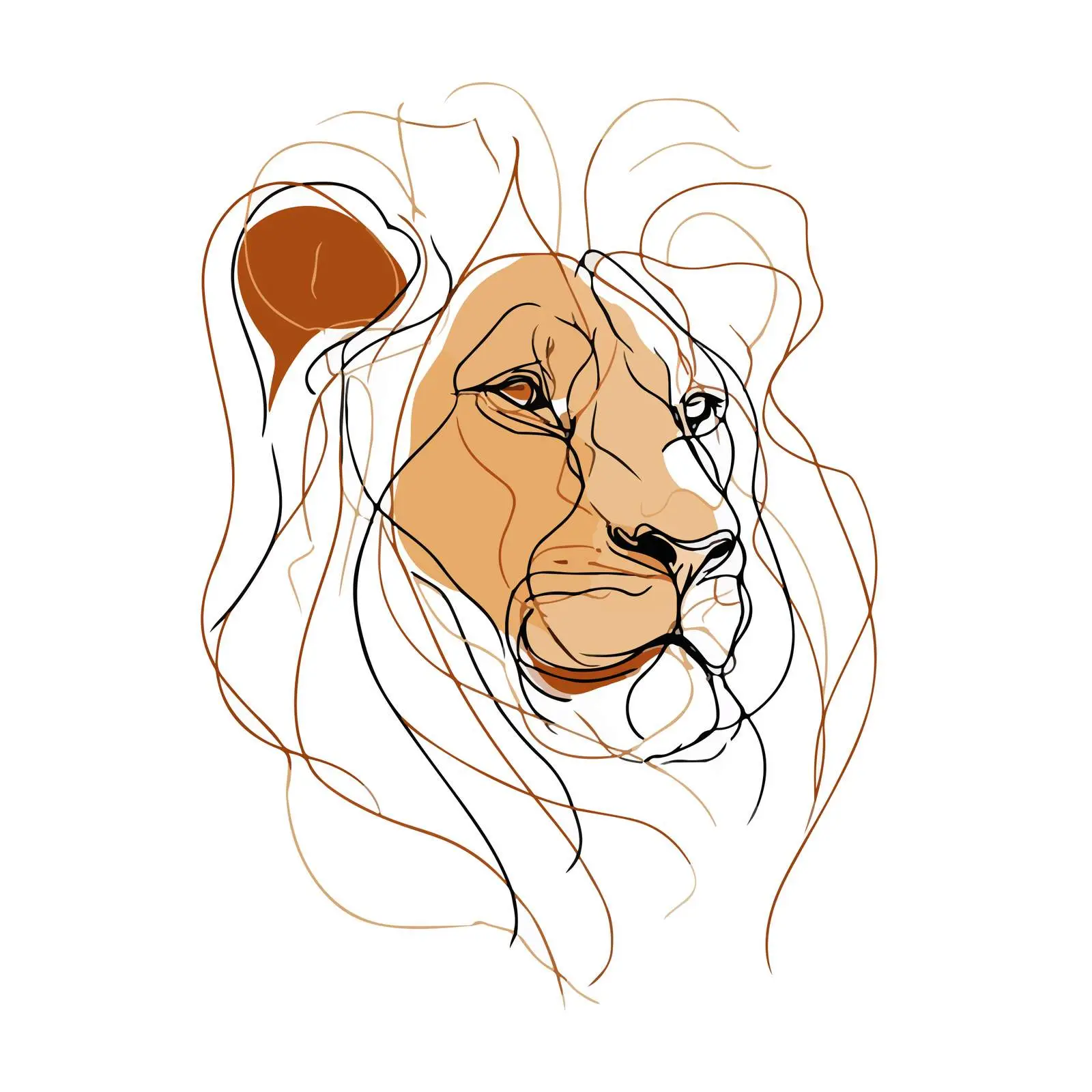 Lion Head Line Art — free download from Dotvec