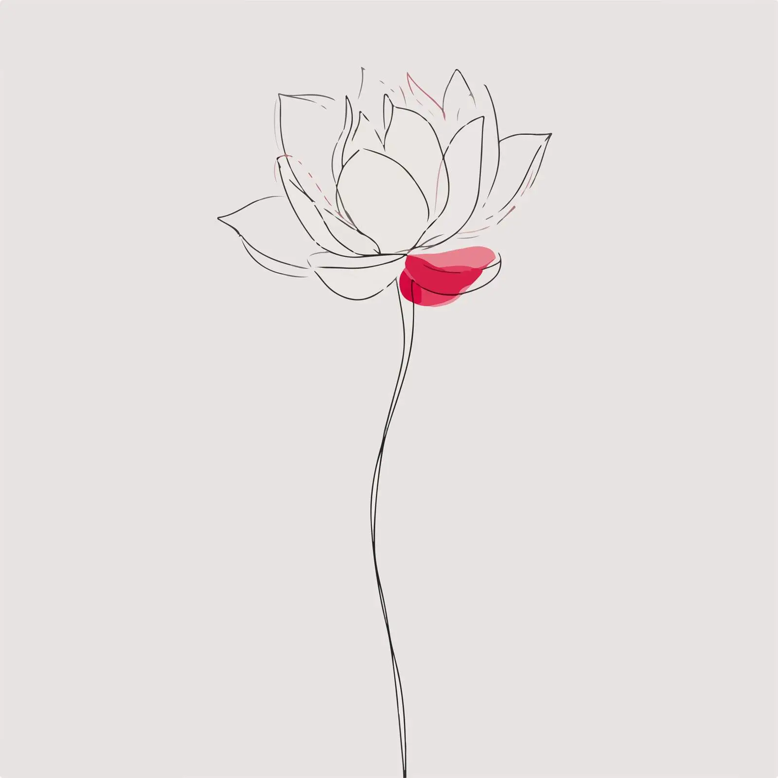 Lotus Flower Line Art — free download from Dotvec