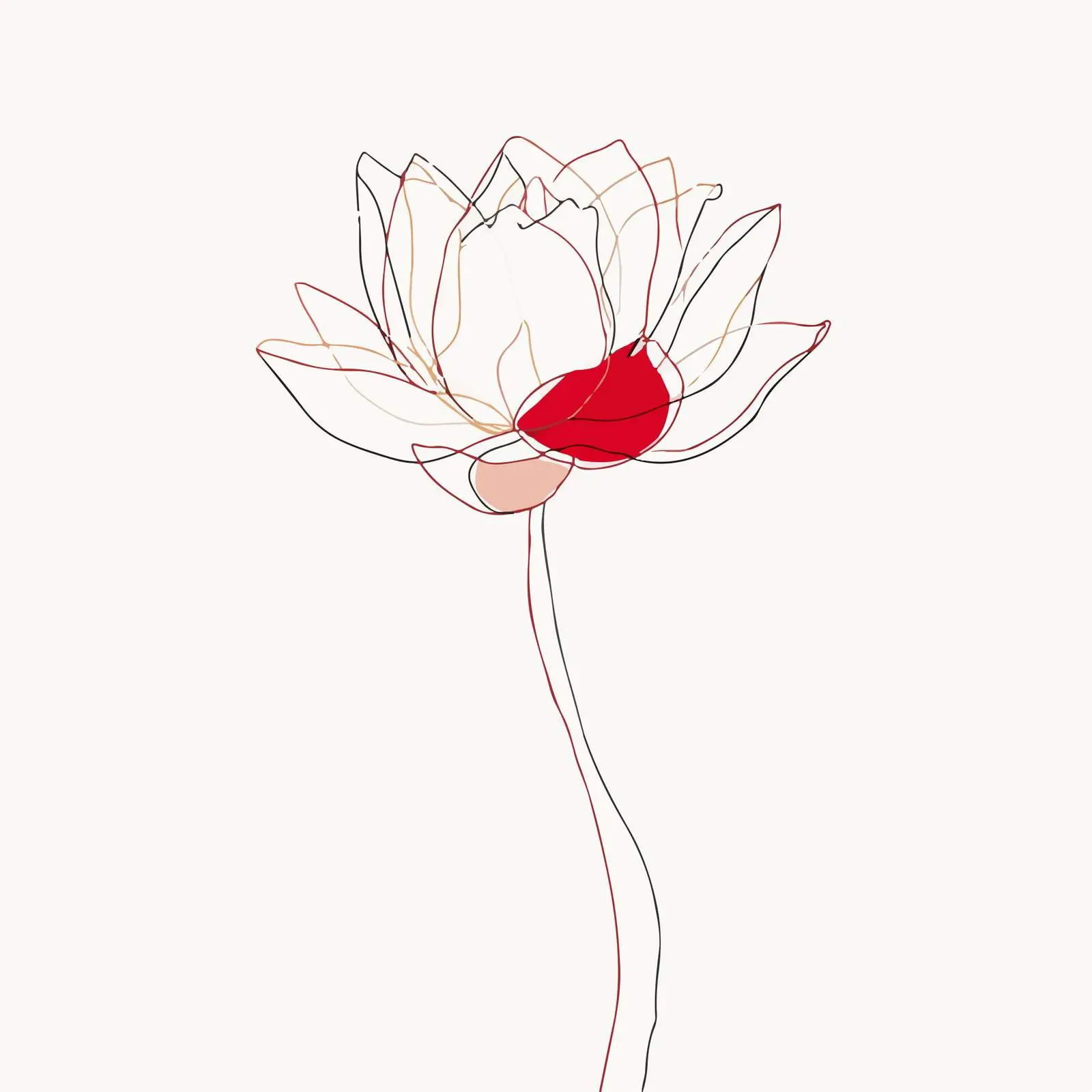 Minimal Lotus Flower Line Art — free download from Dotvec