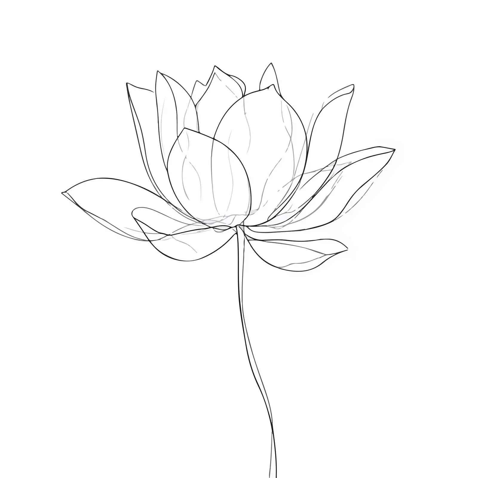 Lotus Flower Line Art Illustration — free download from Dotvec