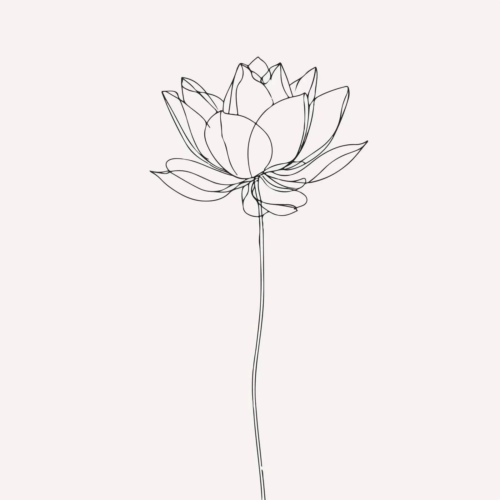 Minimal Lotus Flower Line Art — free download from Dotvec