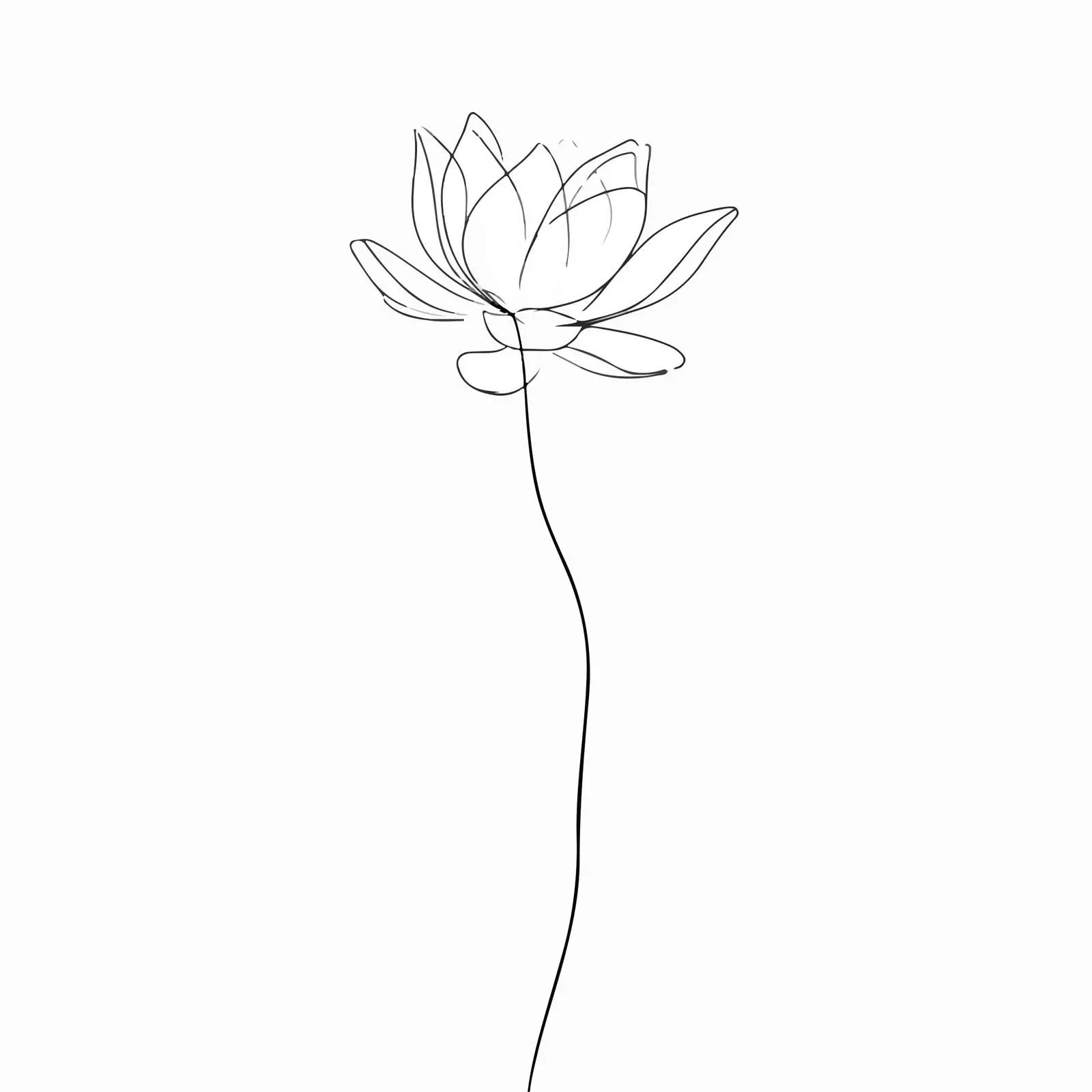 Minimal Lotus Flower Line Art — free download from Dotvec