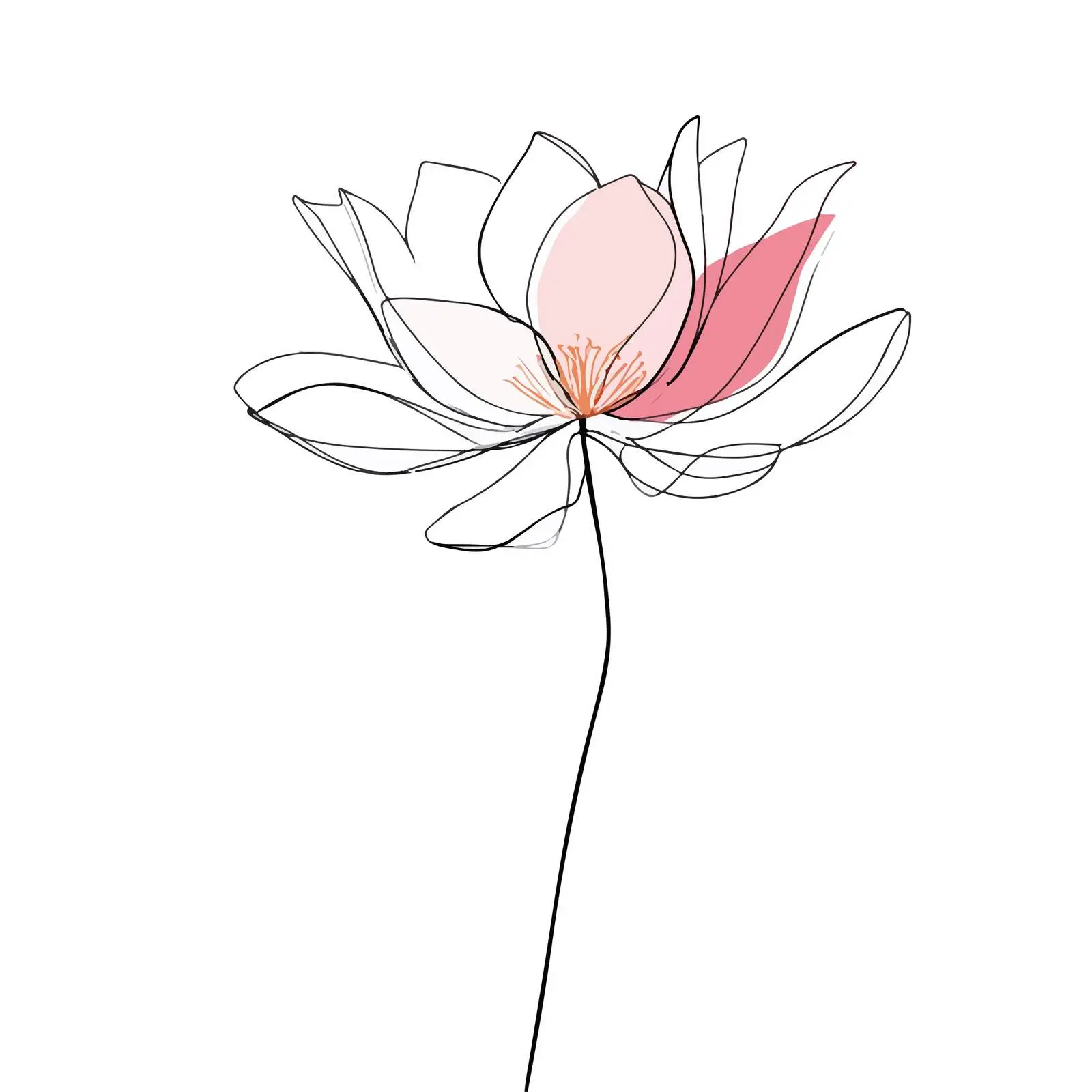 Lotus Flower Minimal Line Art — free download from Dotvec