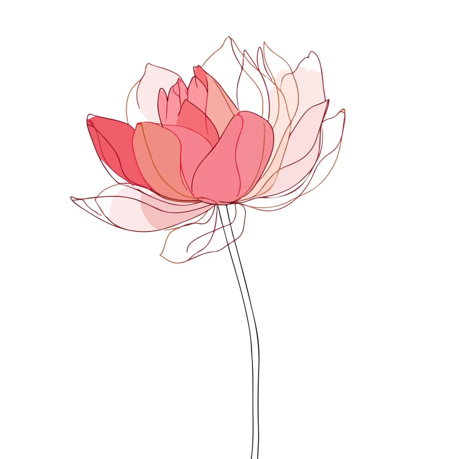 Minimal Lotus Flower Line Art — free download from Dotvec