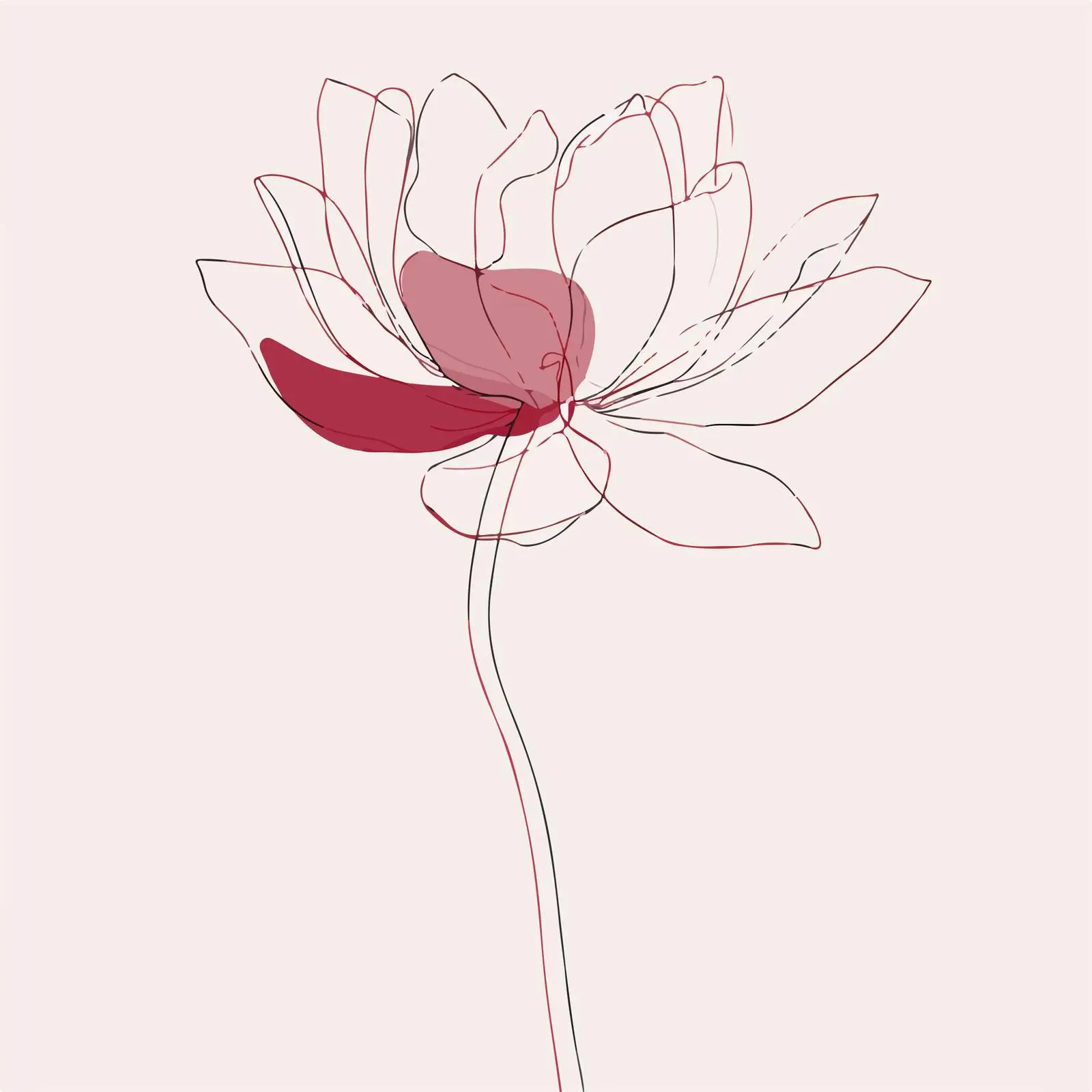 Elegant Lotus Flower Line Art — free download from Dotvec