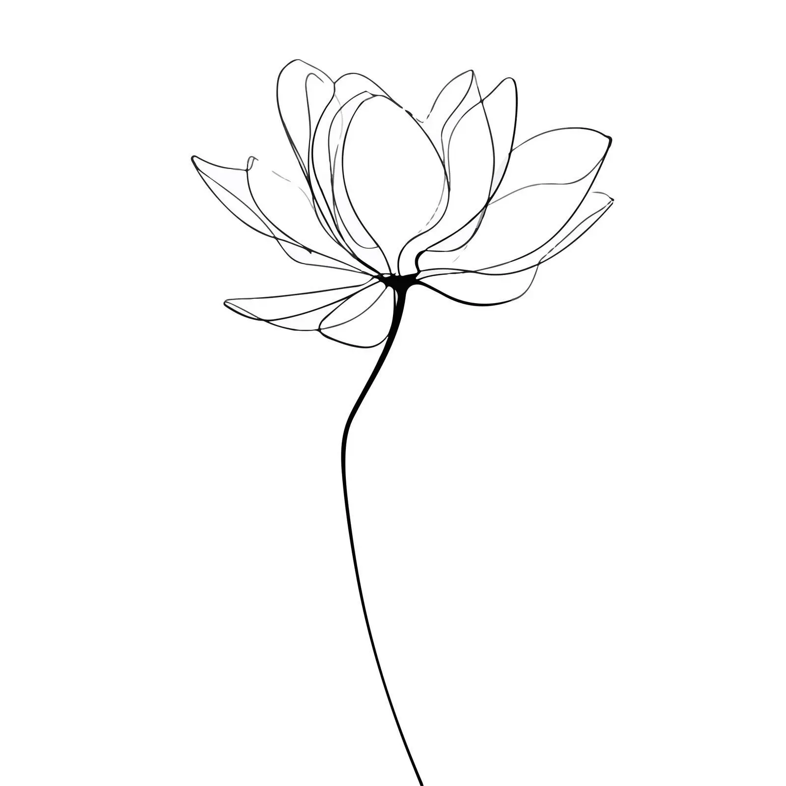 Minimal Lotus Flower Line Art — free download from Dotvec