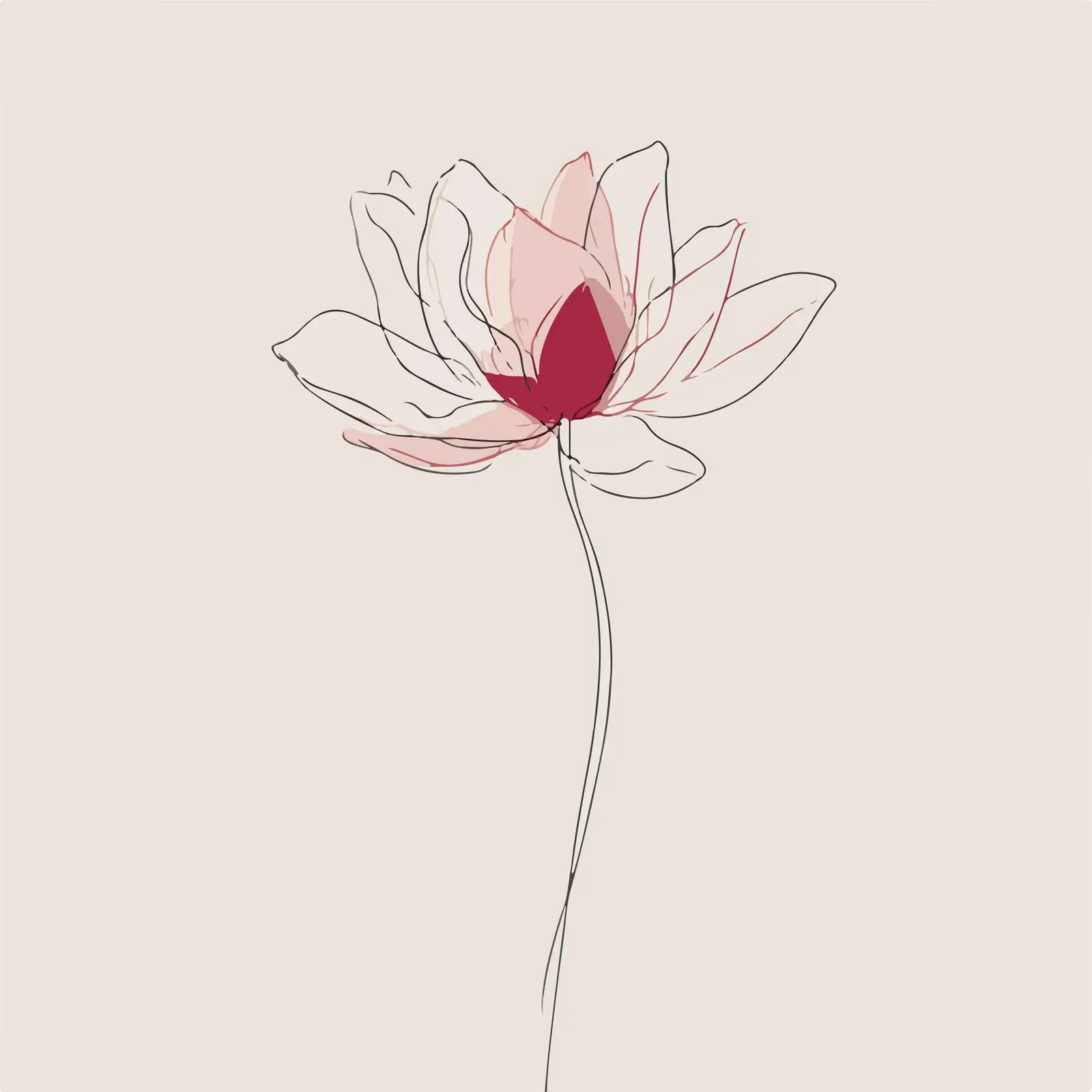 Lotus Flower Continuous Line Art — free download from Dotvec