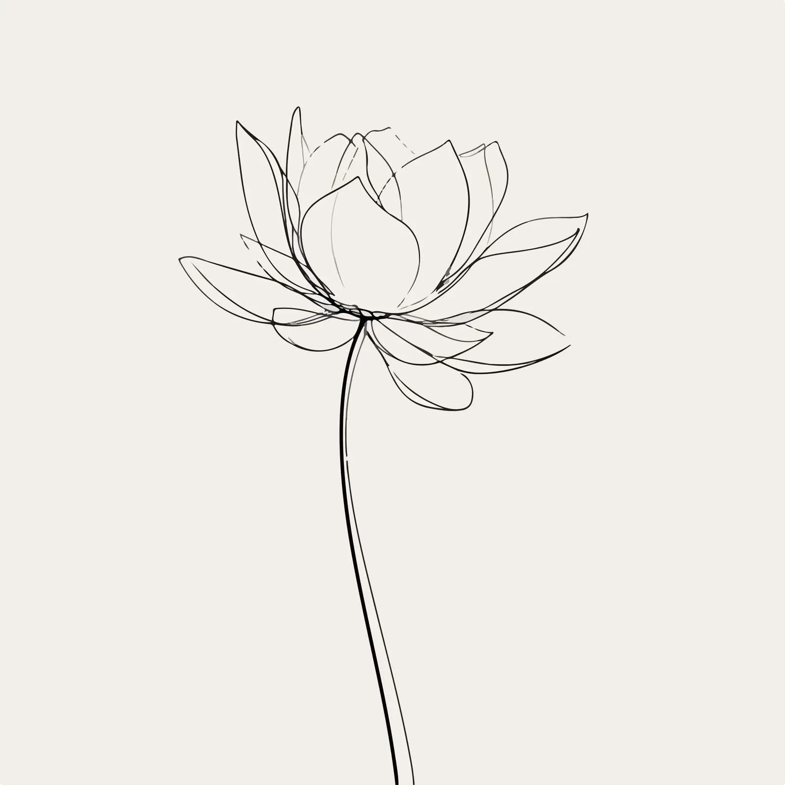 Lotus Flower Continuous Line Art — free download from Dotvec