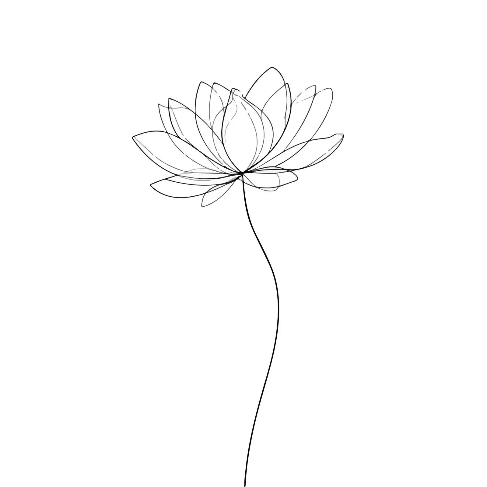 Minimal Lotus Flower Line Art — free download from Dotvec