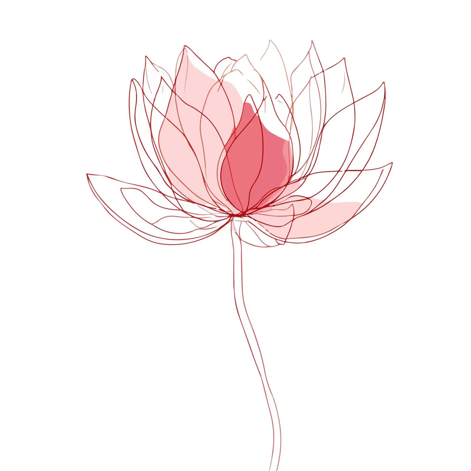 Lotus Flower Line Art Vector Illustration — free download from Dotvec