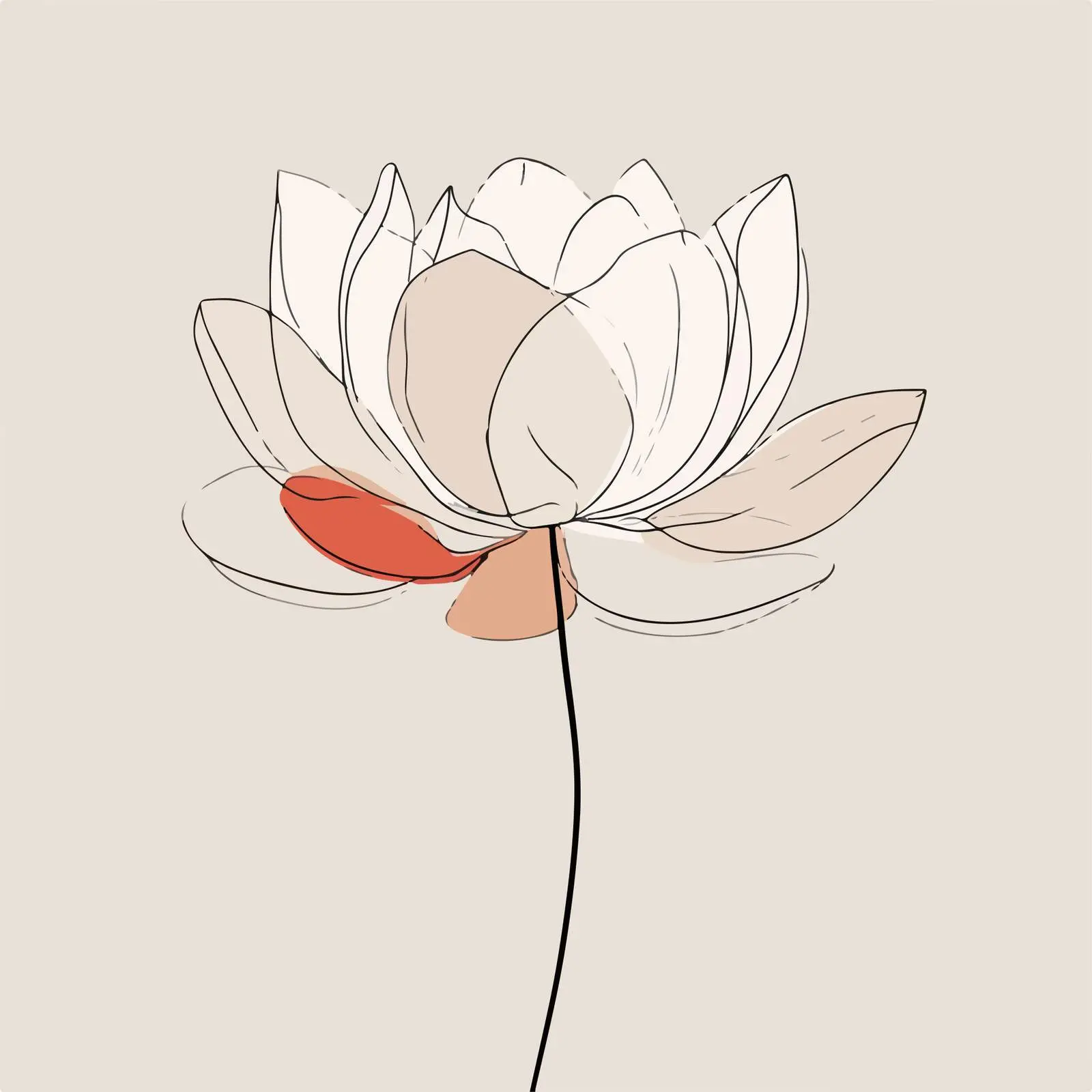 Lotus Flower Line Art Illustration — free download from Dotvec