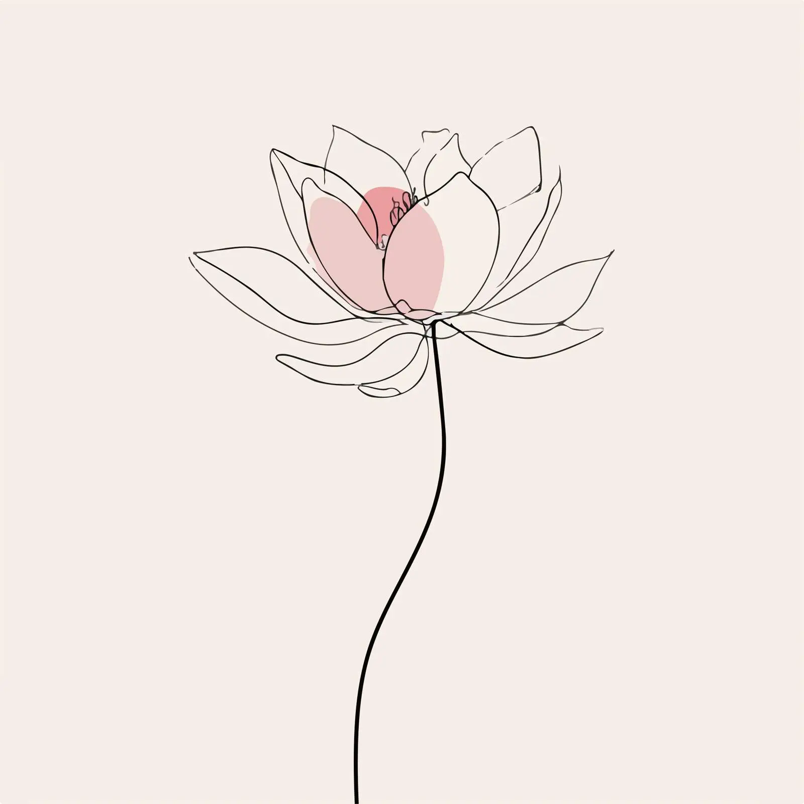 Lotus Flower Line Art Illustration — free download from Dotvec