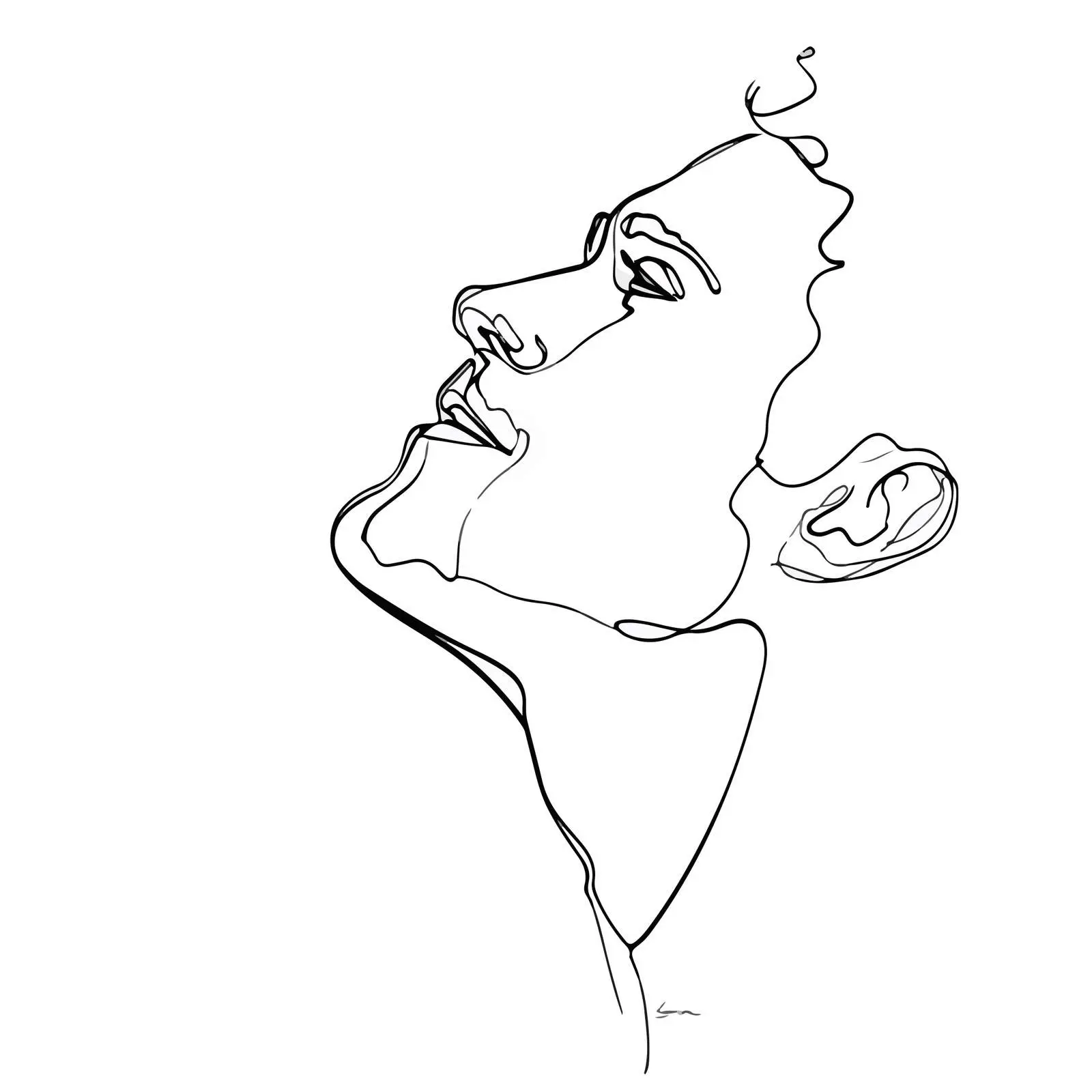 Minimal Male Face Line Art — free download from Dotvec