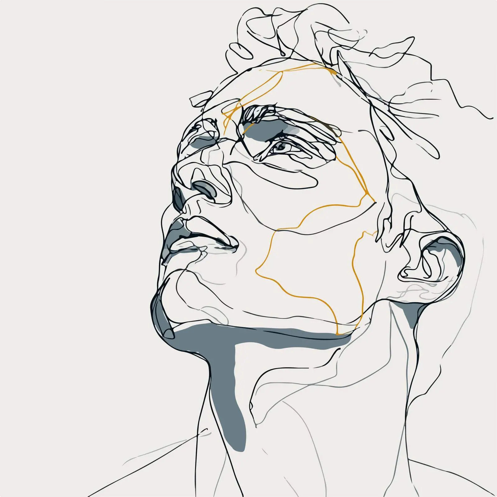 Elegant Male Face Line Art Portrait — free download from Dotvec