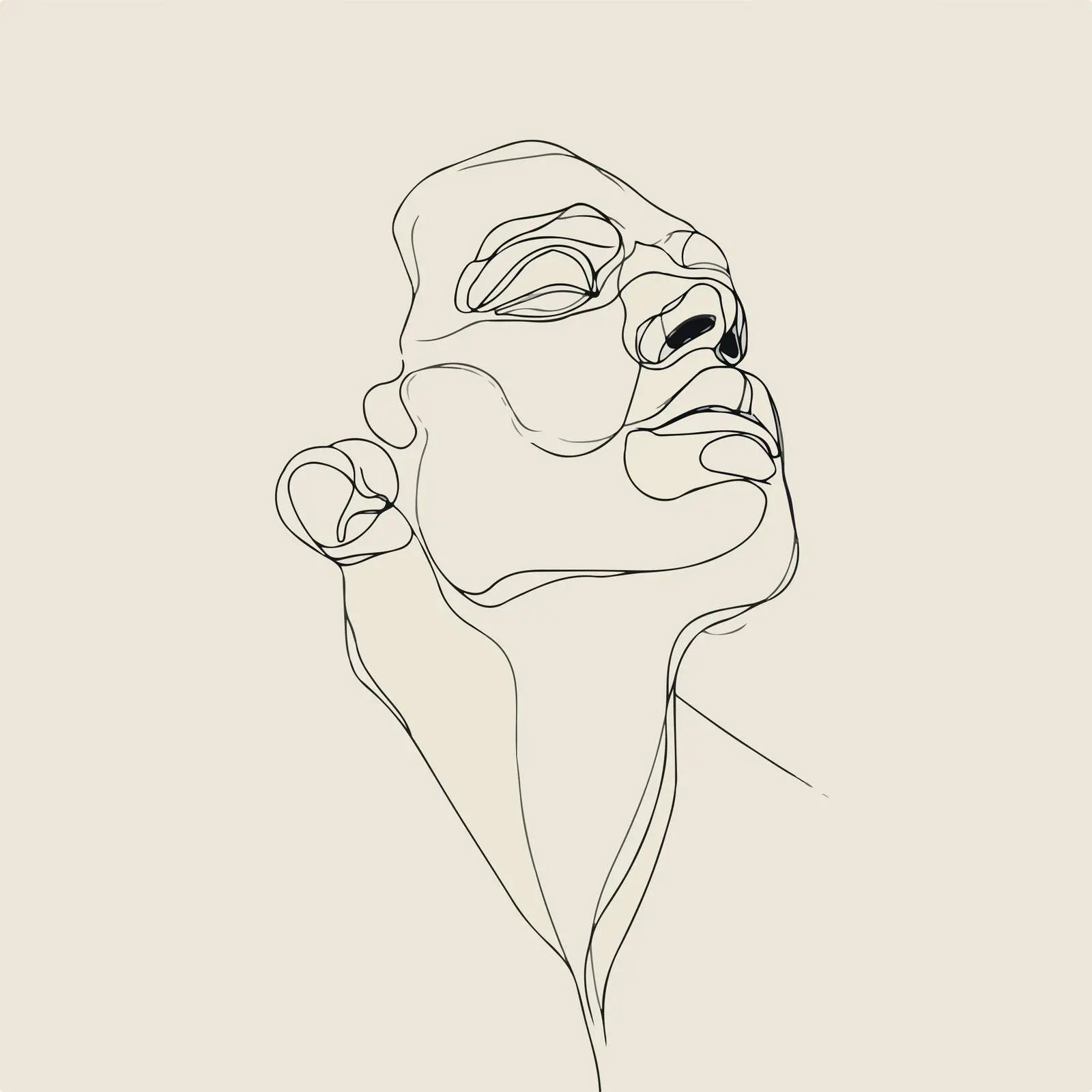 Minimal Male Face Line Art — free download from Dotvec